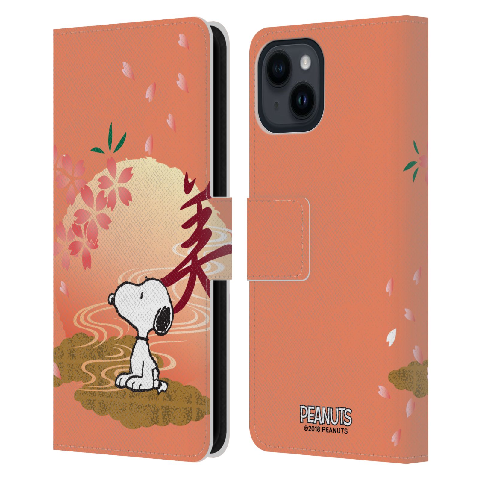 Sakura Leather Wallet Case for iPhone 15