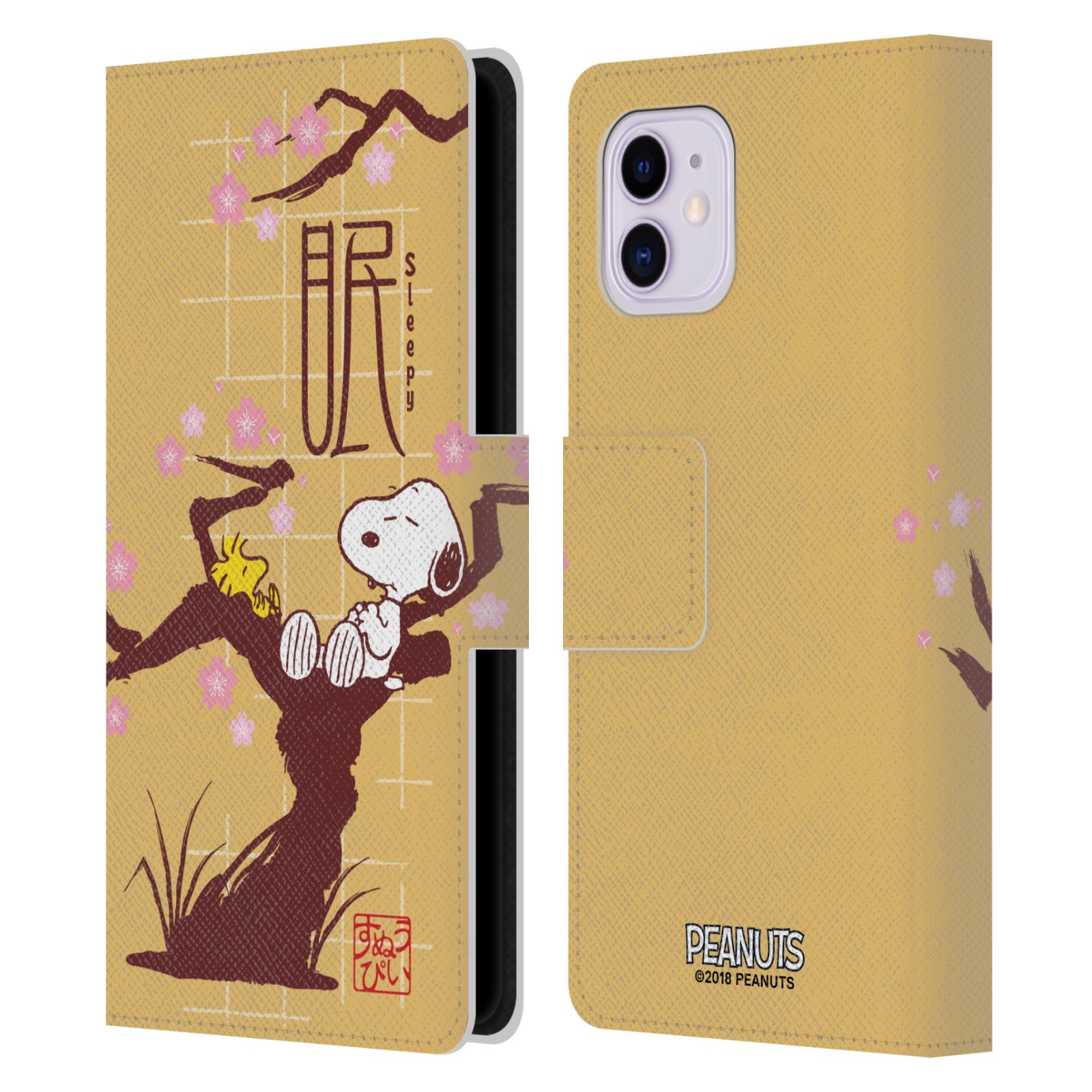 Sleepy Leather Wallet Case for iPhone 11