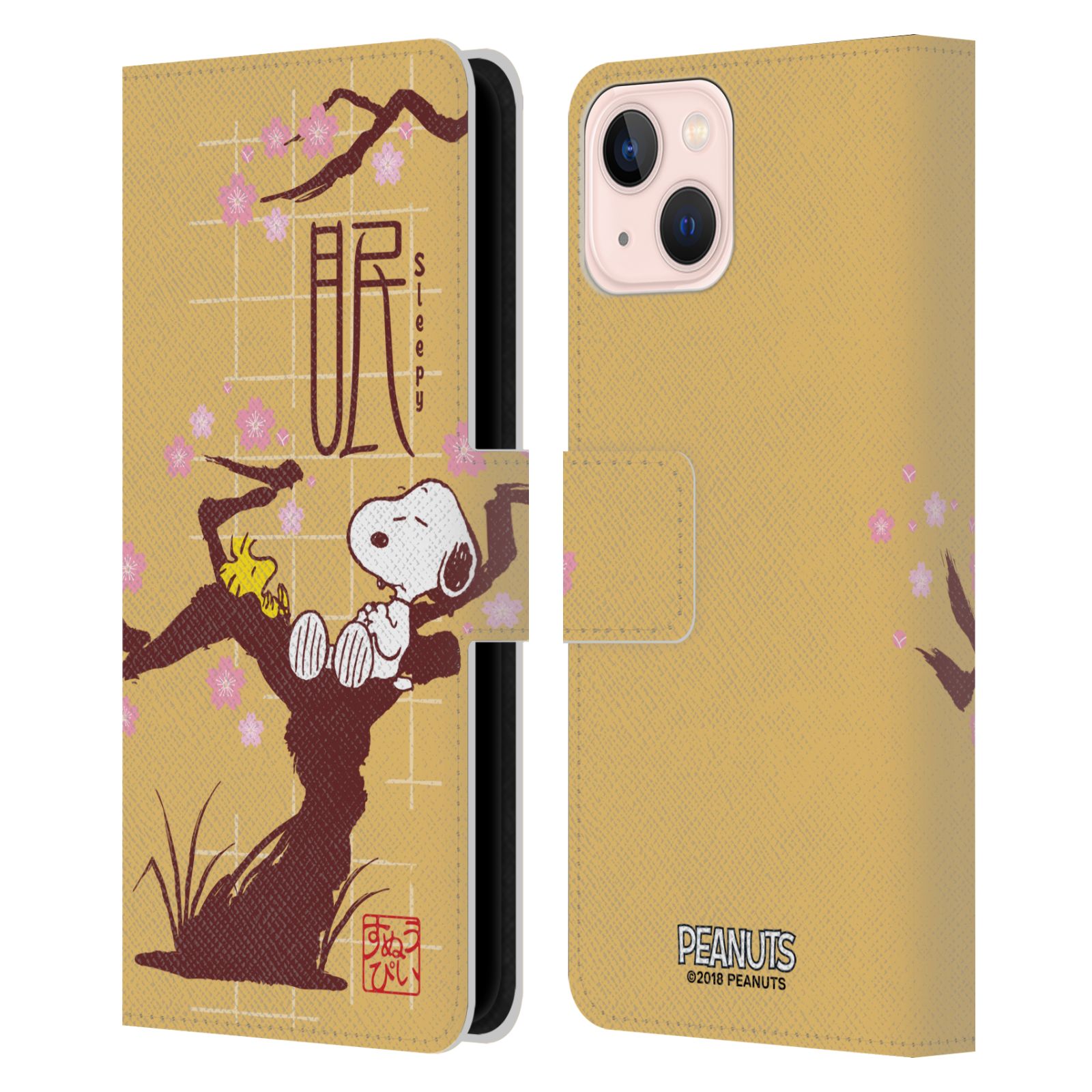 Sleepy Leather Wallet Case for iPhone 13