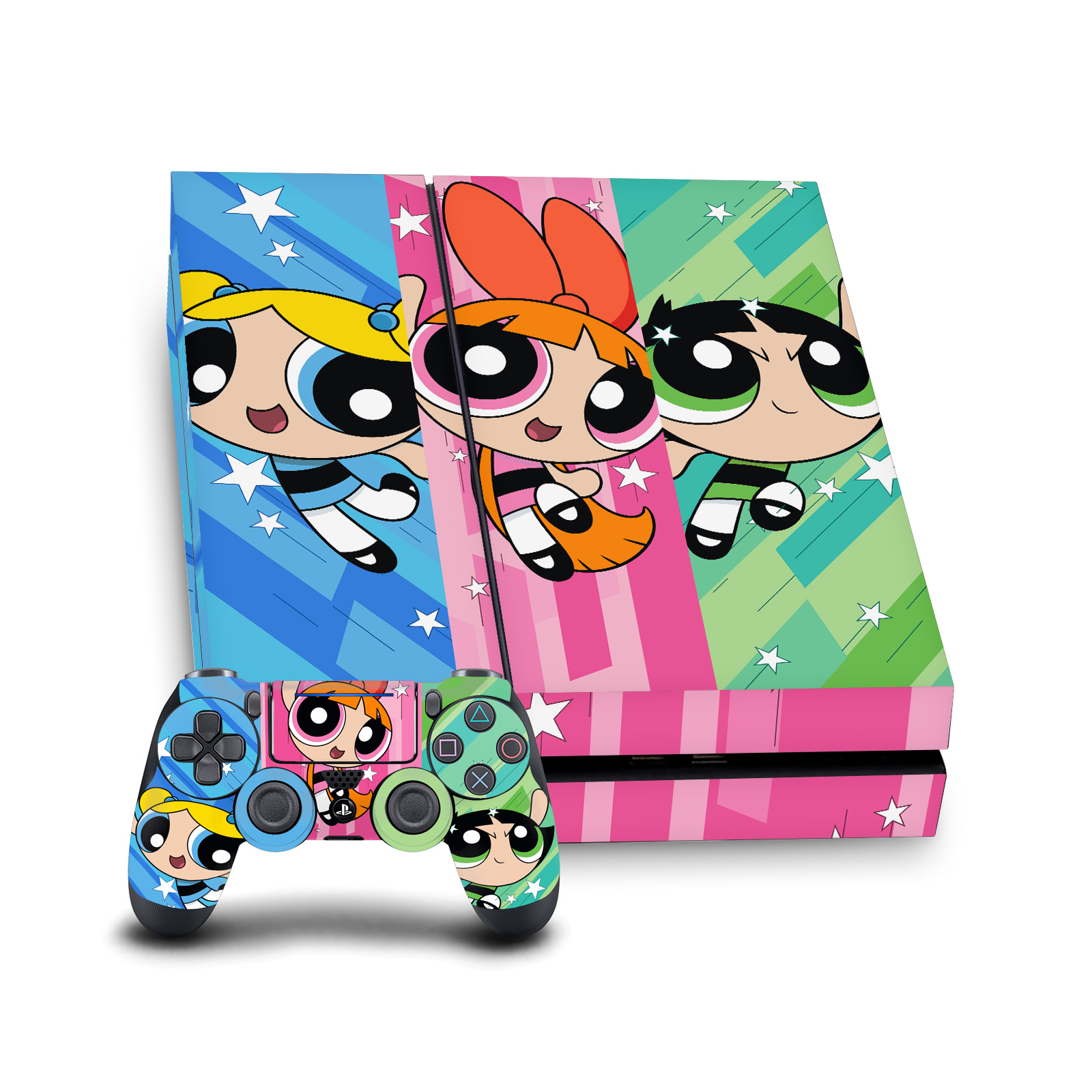 THE POWERPUFF GIRLS GRAPHICS VINYL SKIN DECAL FOR SONY PS4 CONSOLE & CONTROLLER