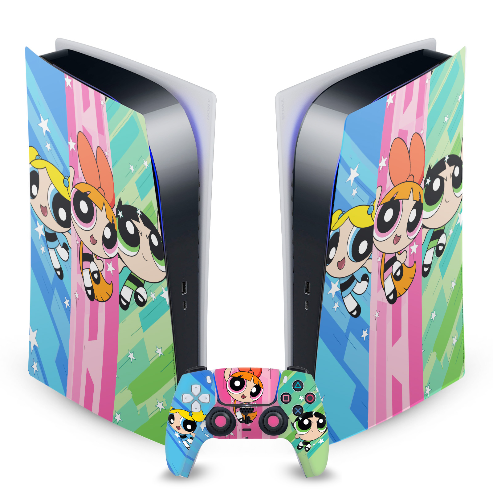 THE POWERPUFF GIRLS GRAPHICS VINYL SKIN FOR SONY PS5 DIGITAL EDITION BUNDLE