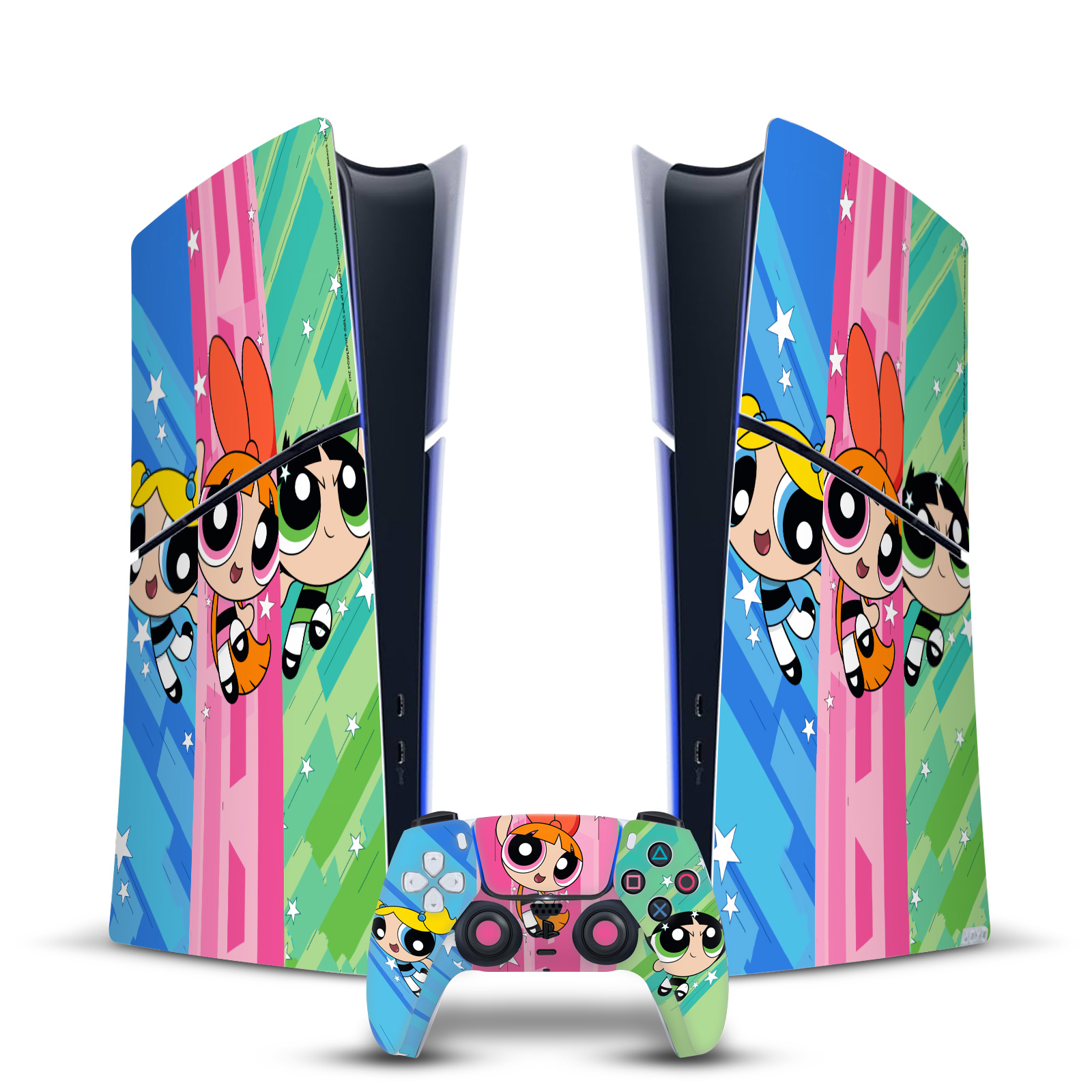 THE POWERPUFF GIRLS GRAPHICS VINYL SKIN FOR PS5 SLIM DIGITAL EDITION BUNDLE