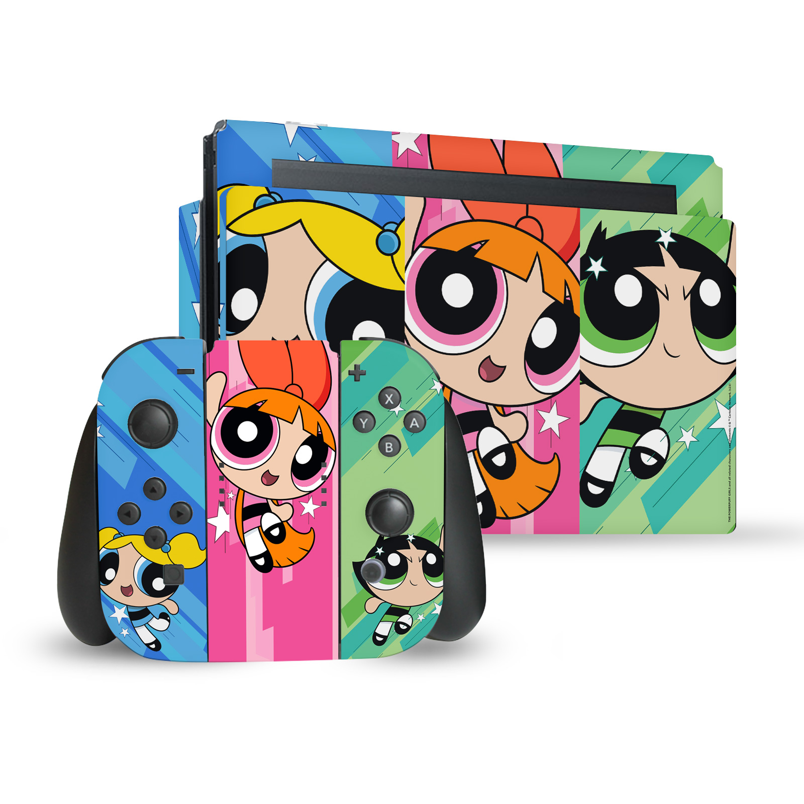 OFFICIAL THE POWERPUFF GIRLS GRAPHICS VINYL SKIN FOR NINTENDO SWITCH BUNDLE