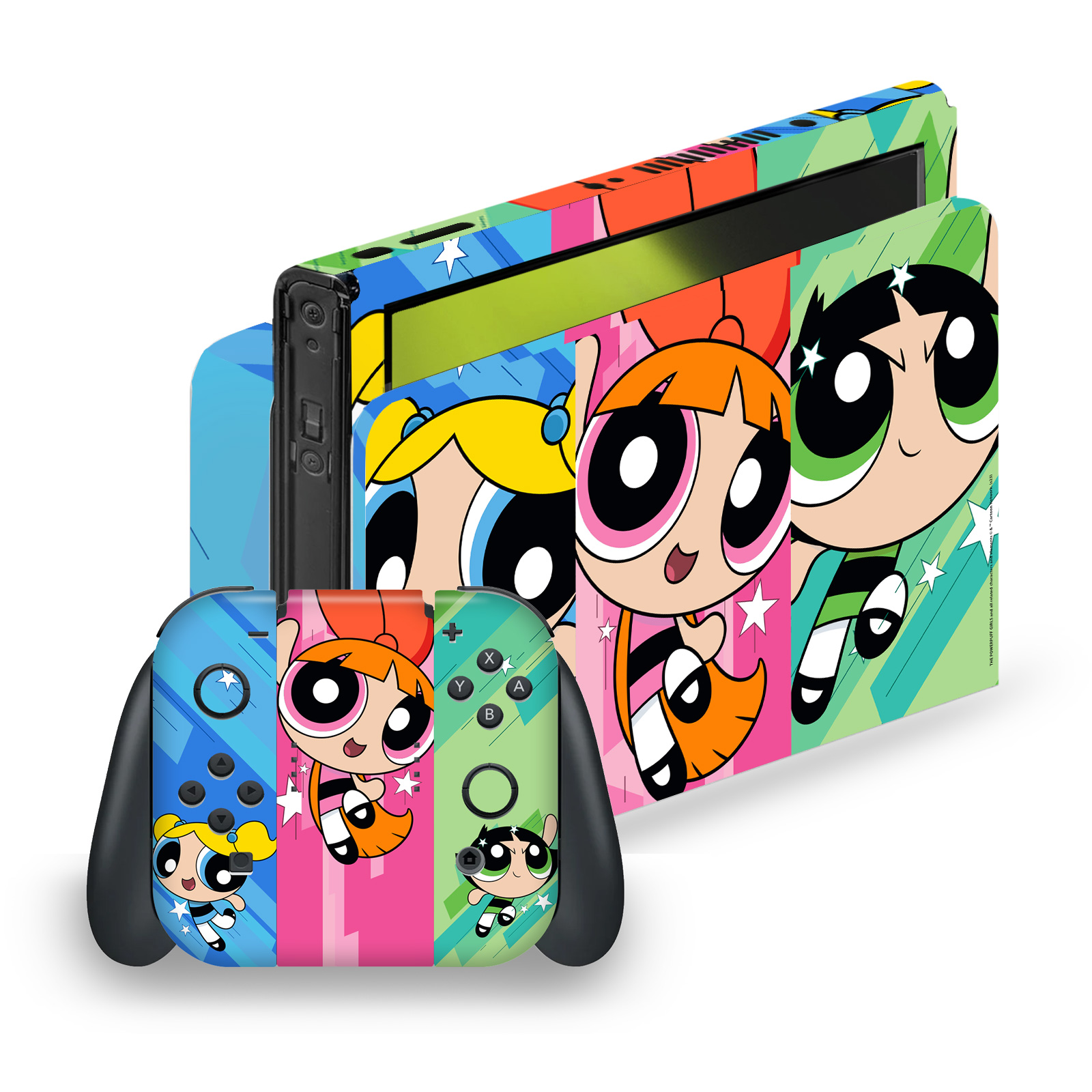 OFFICIAL THE POWERPUFF GIRLS GRAPHICS VINYL SKIN FOR NINTENDO SWITCH OLED BUNDLE - Picture 10 of 10