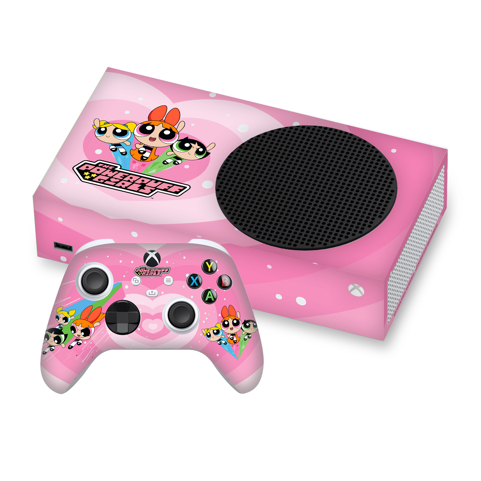 THE POWERPUFF GIRLS GRAPHICS VINYL SKIN DECAL FOR SERIES S CONSOLE & CONTROLLER