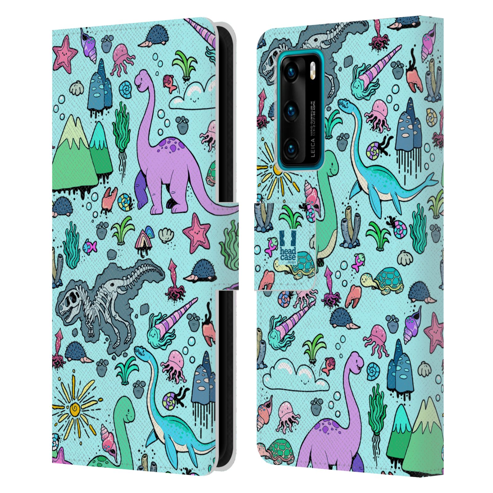 HEAD CASE DESIGNS PREHISTORIC PATTERNS LEATHER BOOK CASE FOR HUAWEI PHONES 4 - Picture 7 of 7