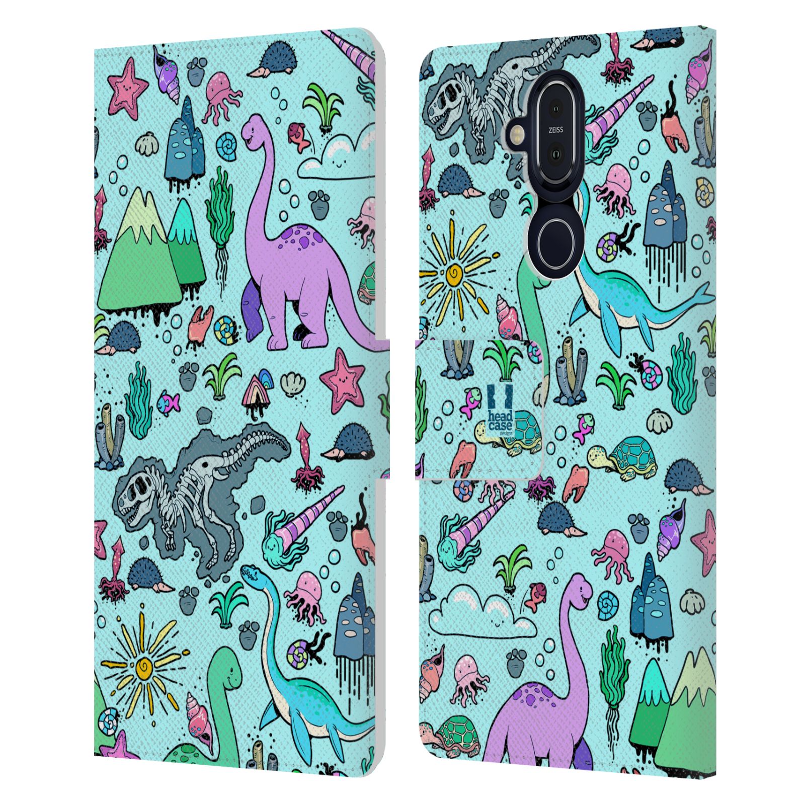 HEAD CASE PREHISTORIC PATTERNS LEATHER BOOK CASE FOR MICROSOFT NOKIA PHONES - Picture 7 of 9