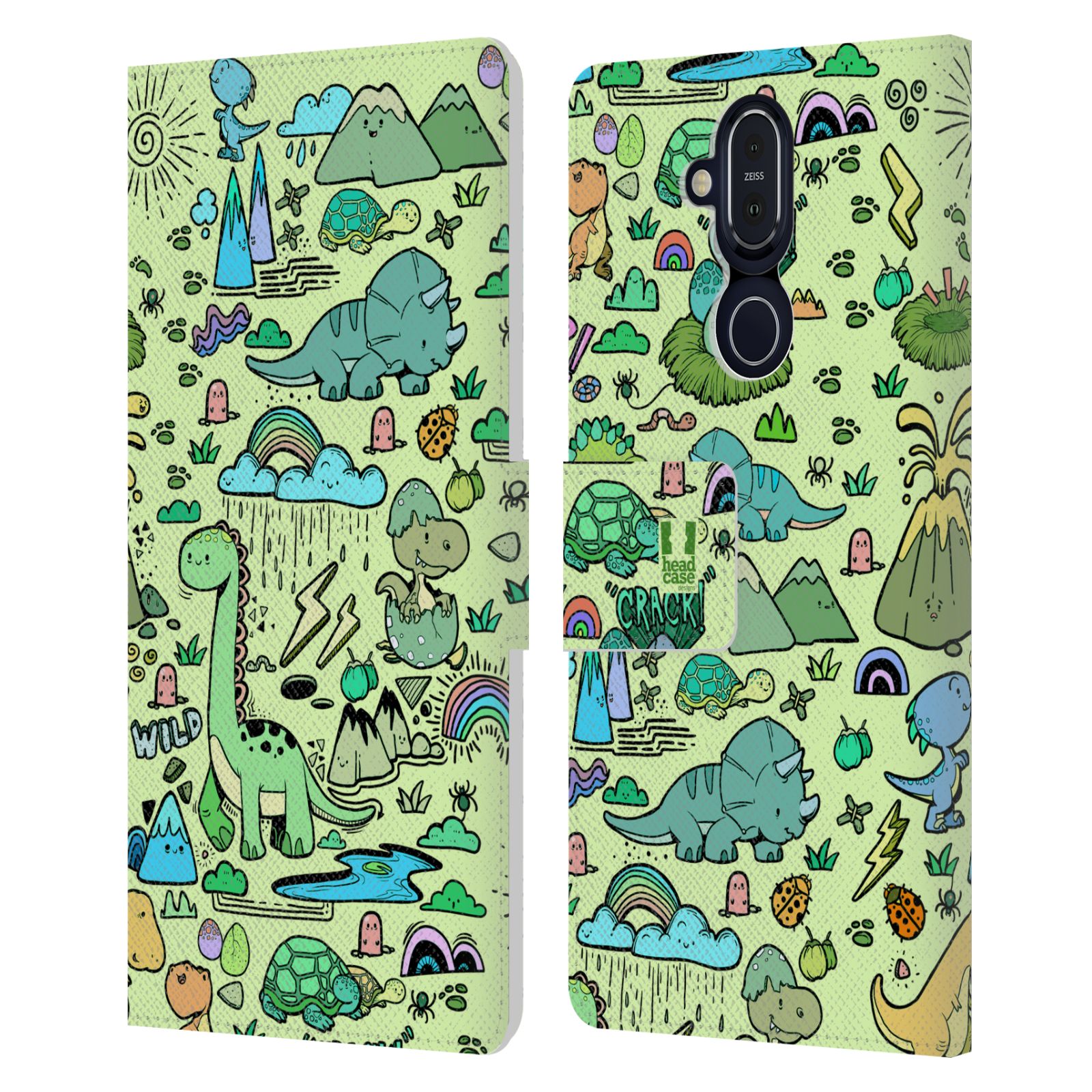 HEAD CASE PREHISTORIC PATTERNS LEATHER BOOK CASE FOR MICROSOFT NOKIA PHONES - Picture 9 of 9