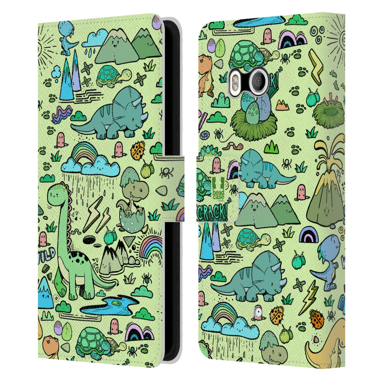 HEAD CASE DESIGNS PREHISTORIC PATTERNS LEATHER BOOK WALLET CASE FOR HTC PHONES 1 - Picture 7 of 7