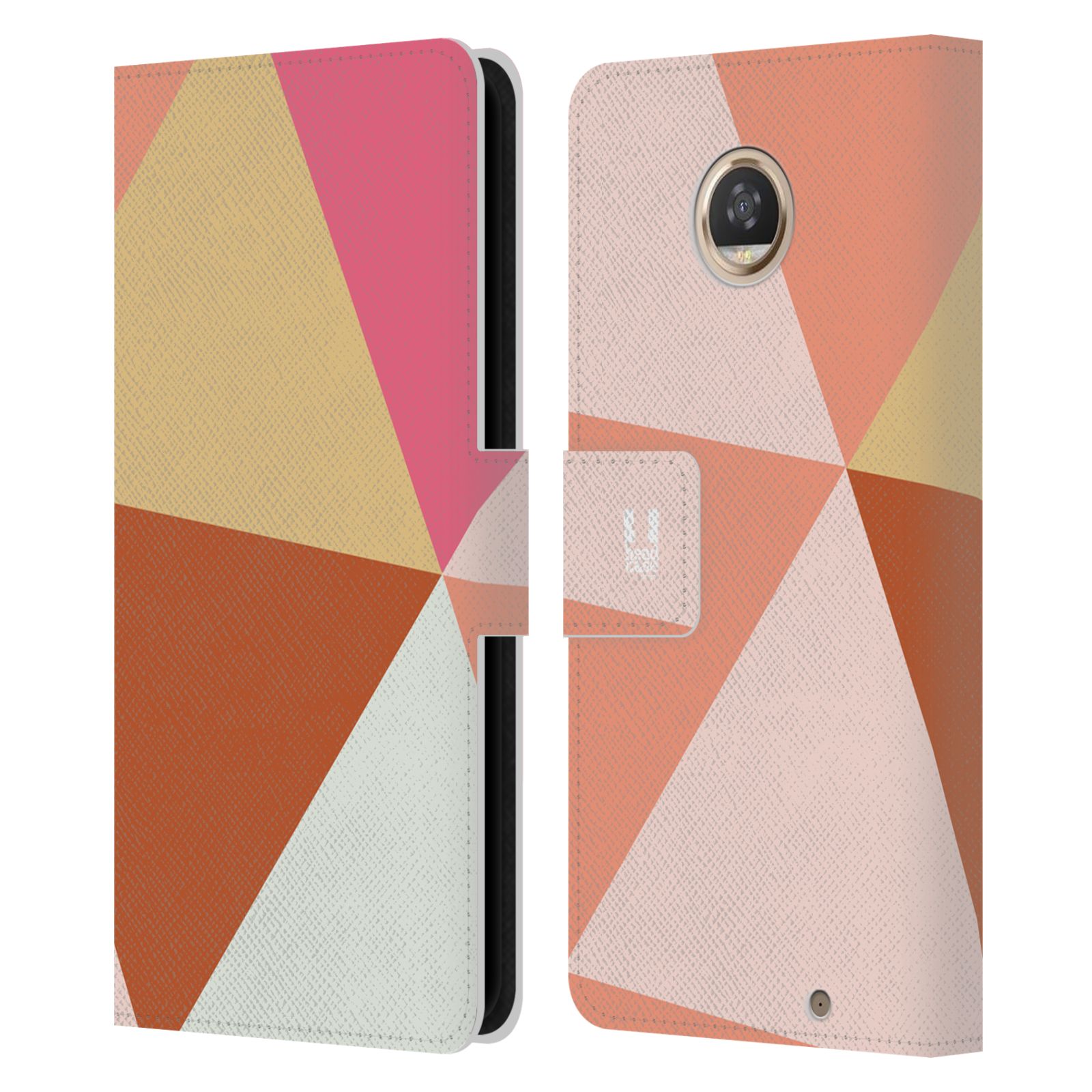 HEAD CASE DESIGNS PRISMATIC TRIANGLES LEATHER BOOK CASE FOR MOTOROLA PHONES - Picture 8 of 13