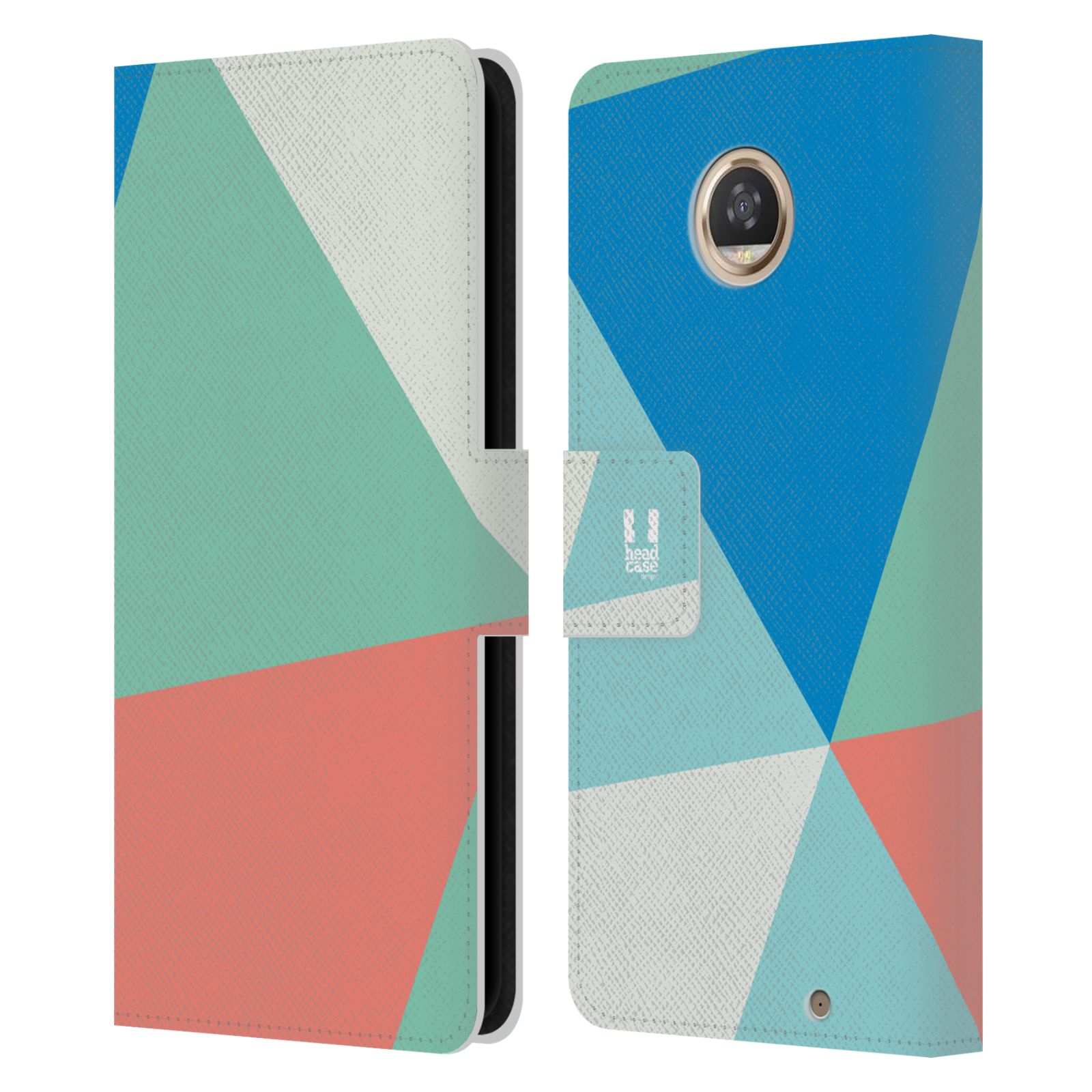 HEAD CASE DESIGNS PRISMATIC TRIANGLES LEATHER BOOK CASE FOR MOTOROLA PHONES - Picture 9 of 13