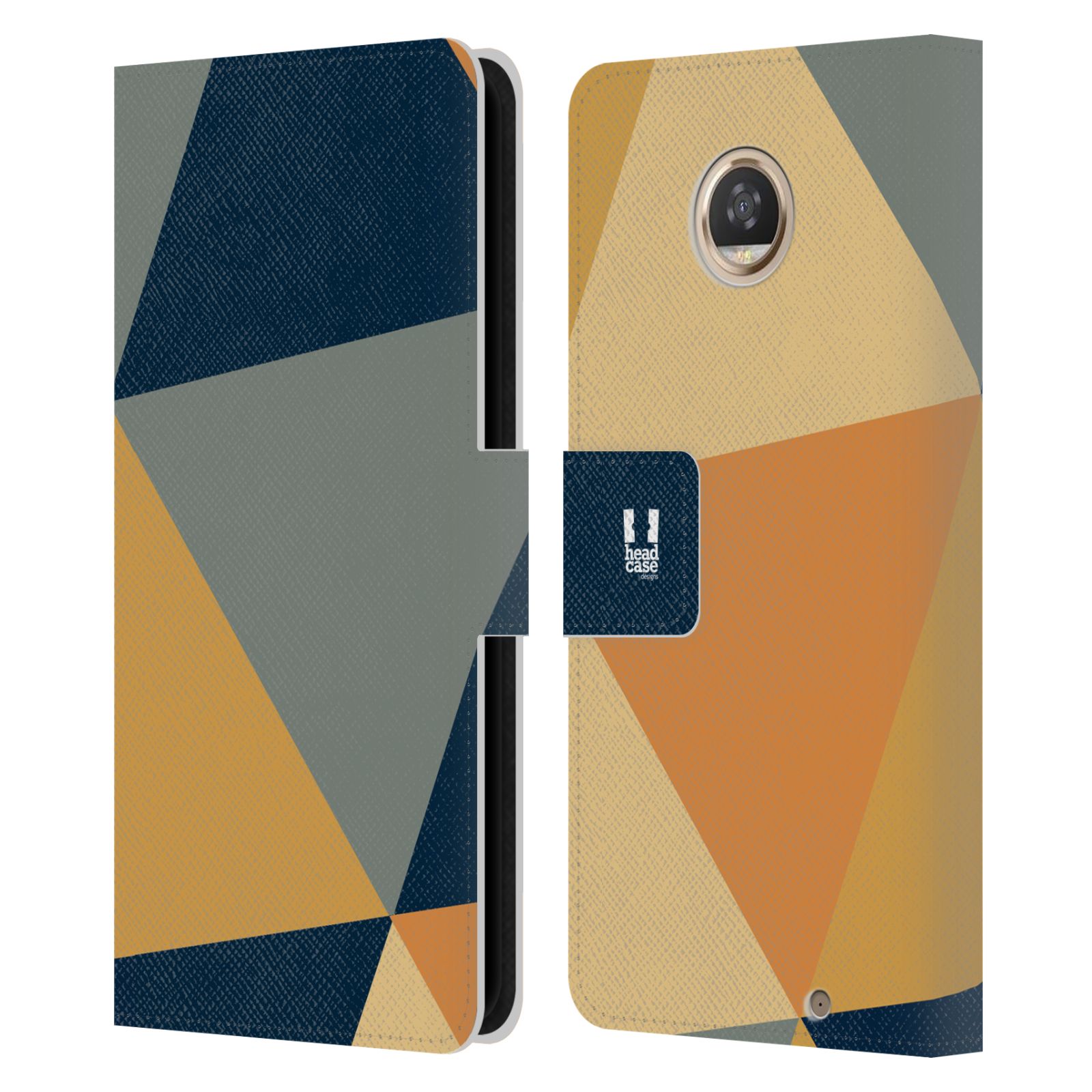 HEAD CASE DESIGNS PRISMATIC TRIANGLES LEATHER BOOK CASE FOR MOTOROLA PHONES - Picture 13 of 13