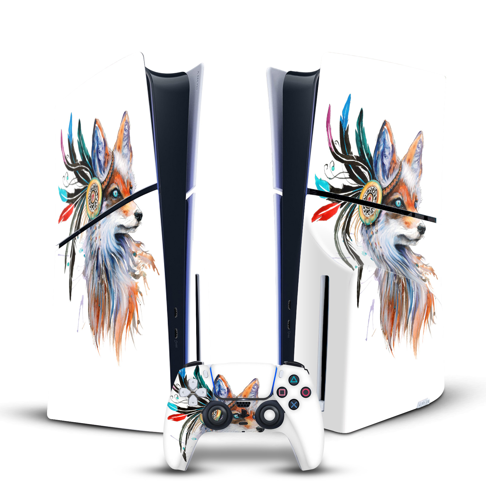 PIXIE COLD ART MIX VINYL SKIN DECAL FOR SONY PS5 SLIM DISC CONSOLE & CONTROLLER