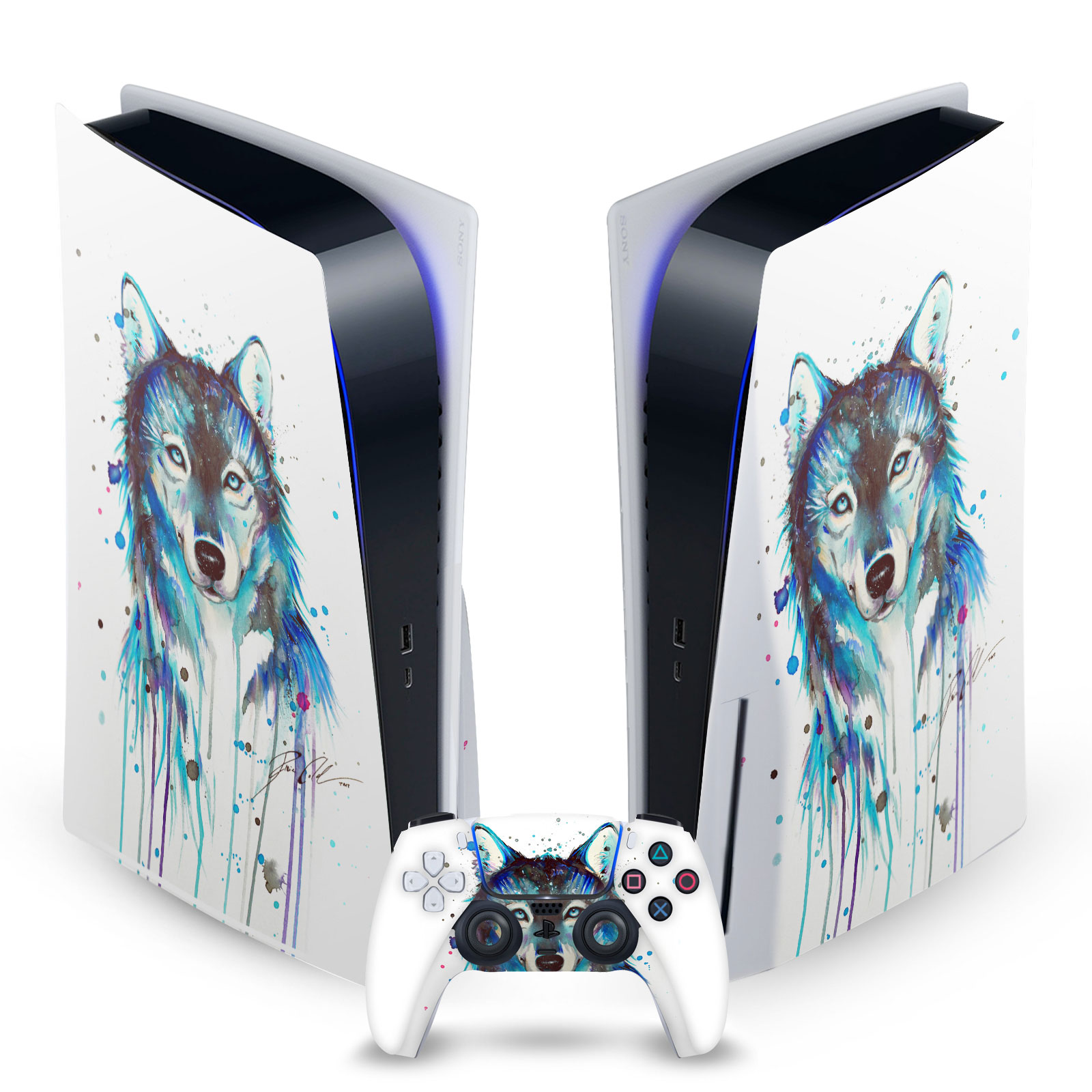 OFFICIAL PIXIE COLD ART MIX VINYL SKIN DECAL FOR SONY PS5 DISC EDITION BUNDLE