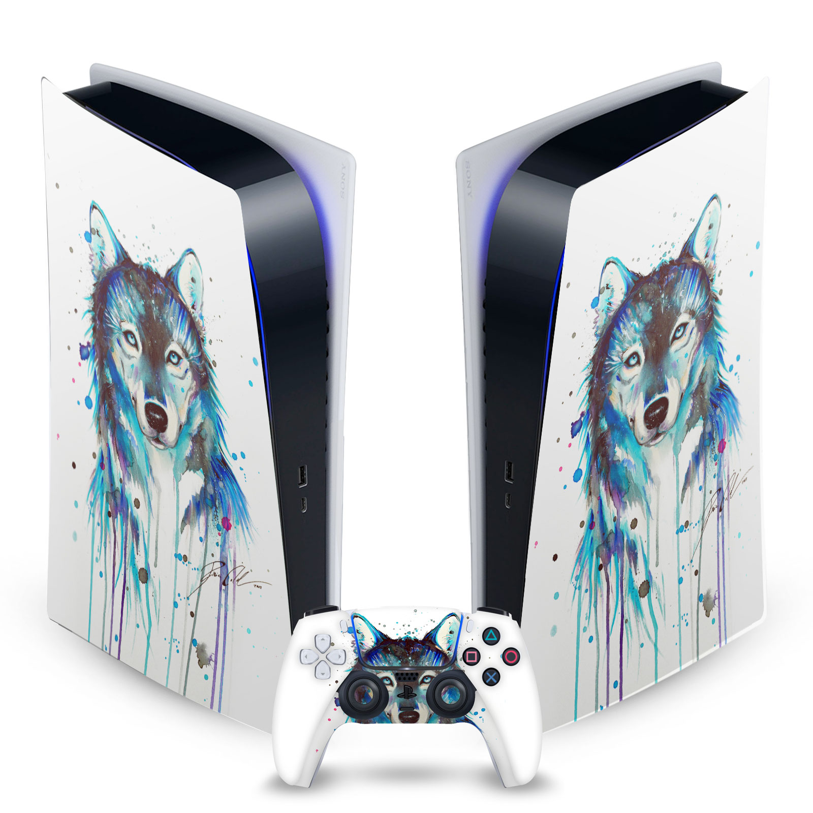 OFFICIAL PIXIE COLD ART MIX VINYL SKIN DECAL FOR SONY PS5 DIGITAL EDITION BUNDLE