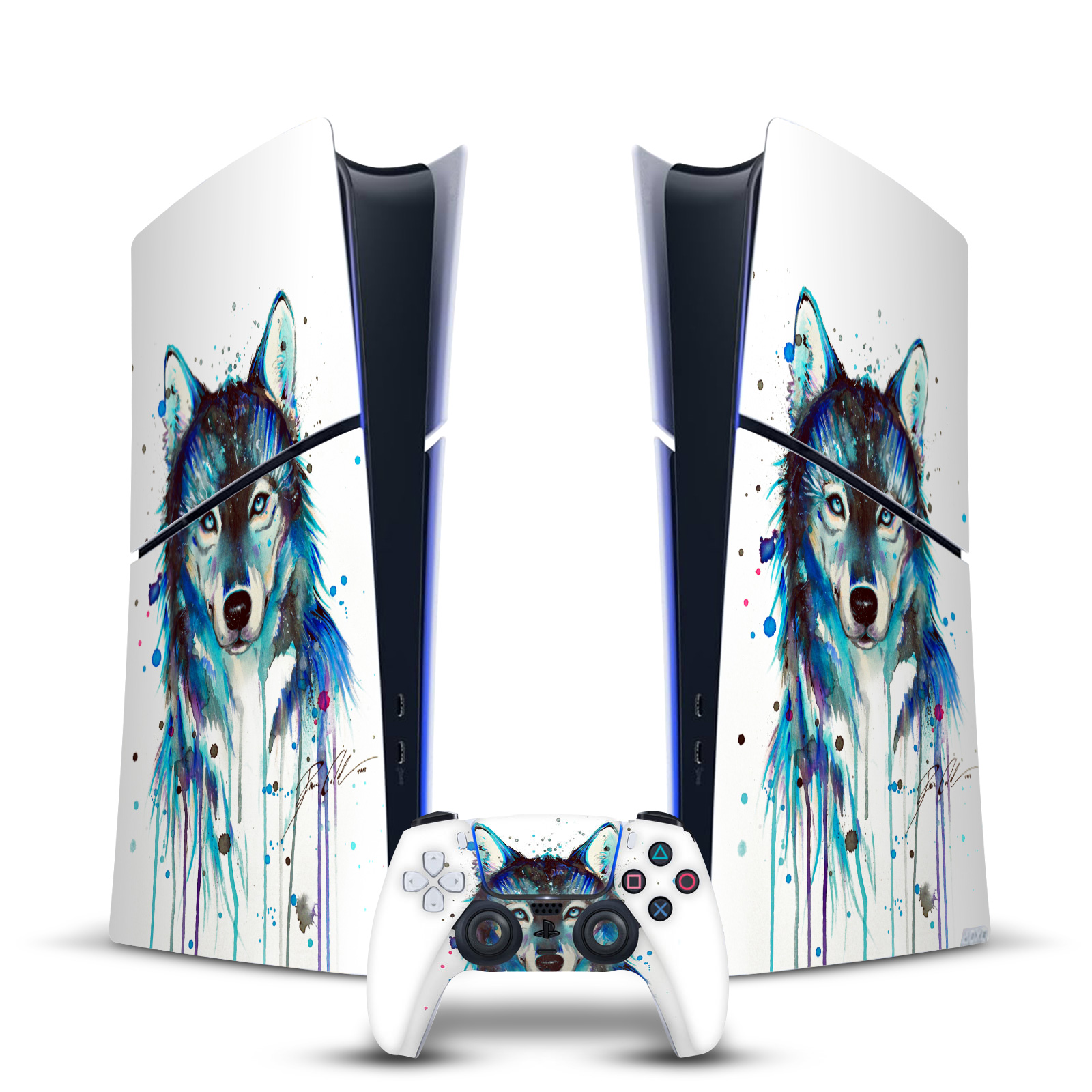 OFFICIAL PIXIE COLD ART MIX VINYL SKIN FOR PS5 SLIM DIGITAL CONSOLE & CONTROLLER