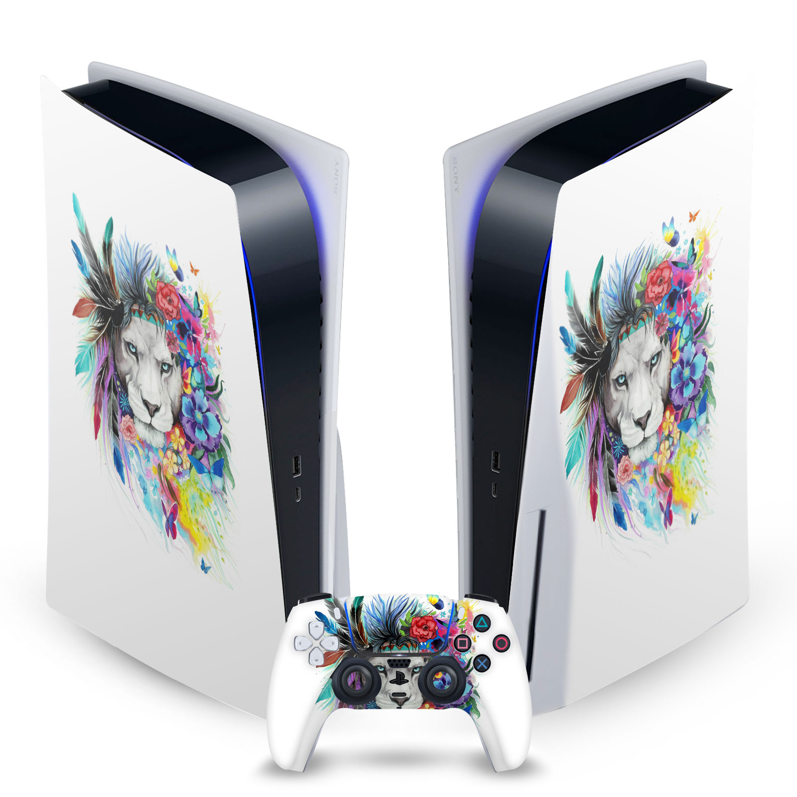 OFFICIAL PIXIE COLD ART MIX VINYL SKIN DECAL FOR SONY PS5 DISC EDITION BUNDLE