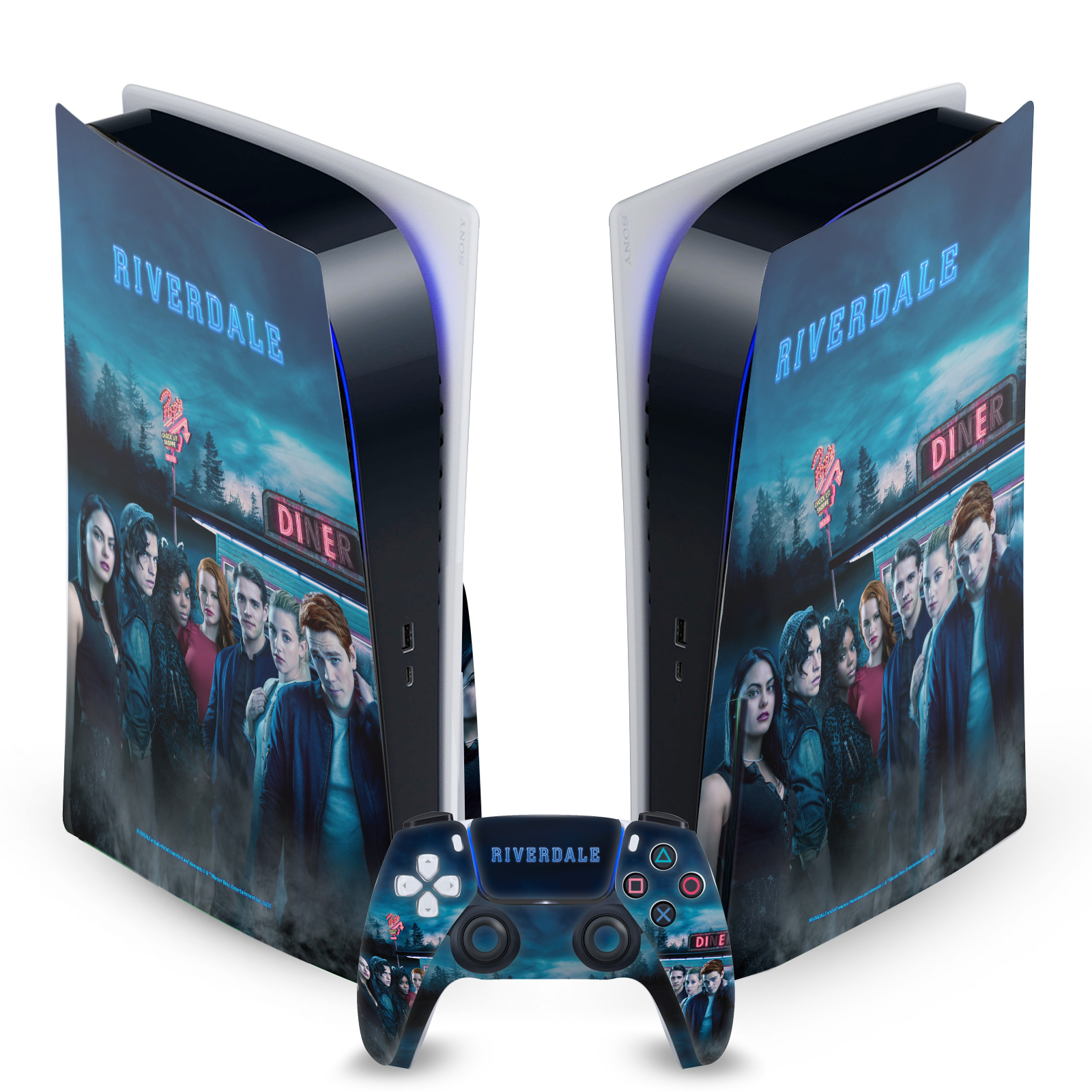 RIVERDALE CHARACTER AND LOGO VINYL SKIN DECAL FOR SONY PS5 DISC EDITION BUNDLE