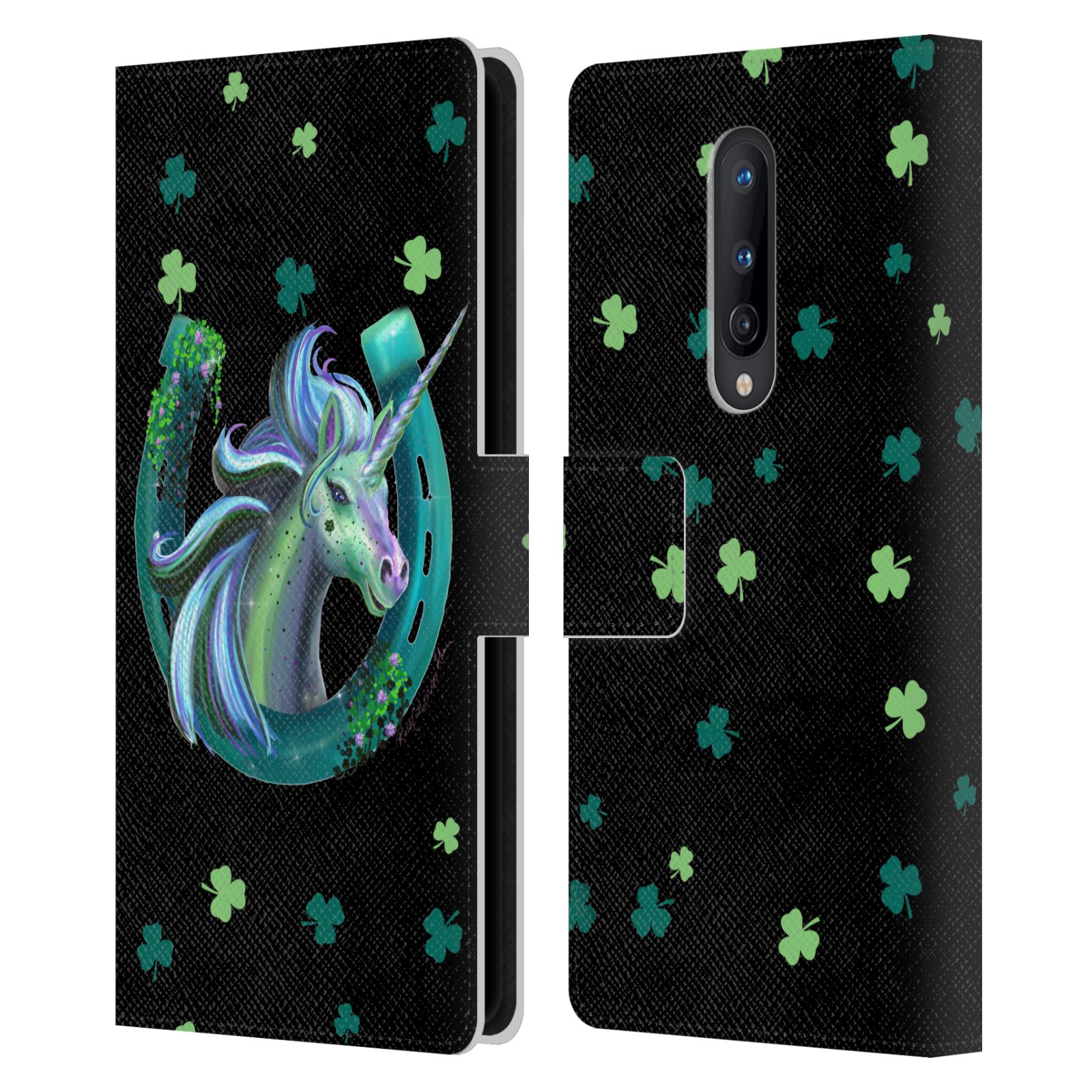 OFFICIAL ROSE KHAN UNICORN HORSESHOE LEATHER BOOK WALLET CASE FOR ONEPLUS PHONES