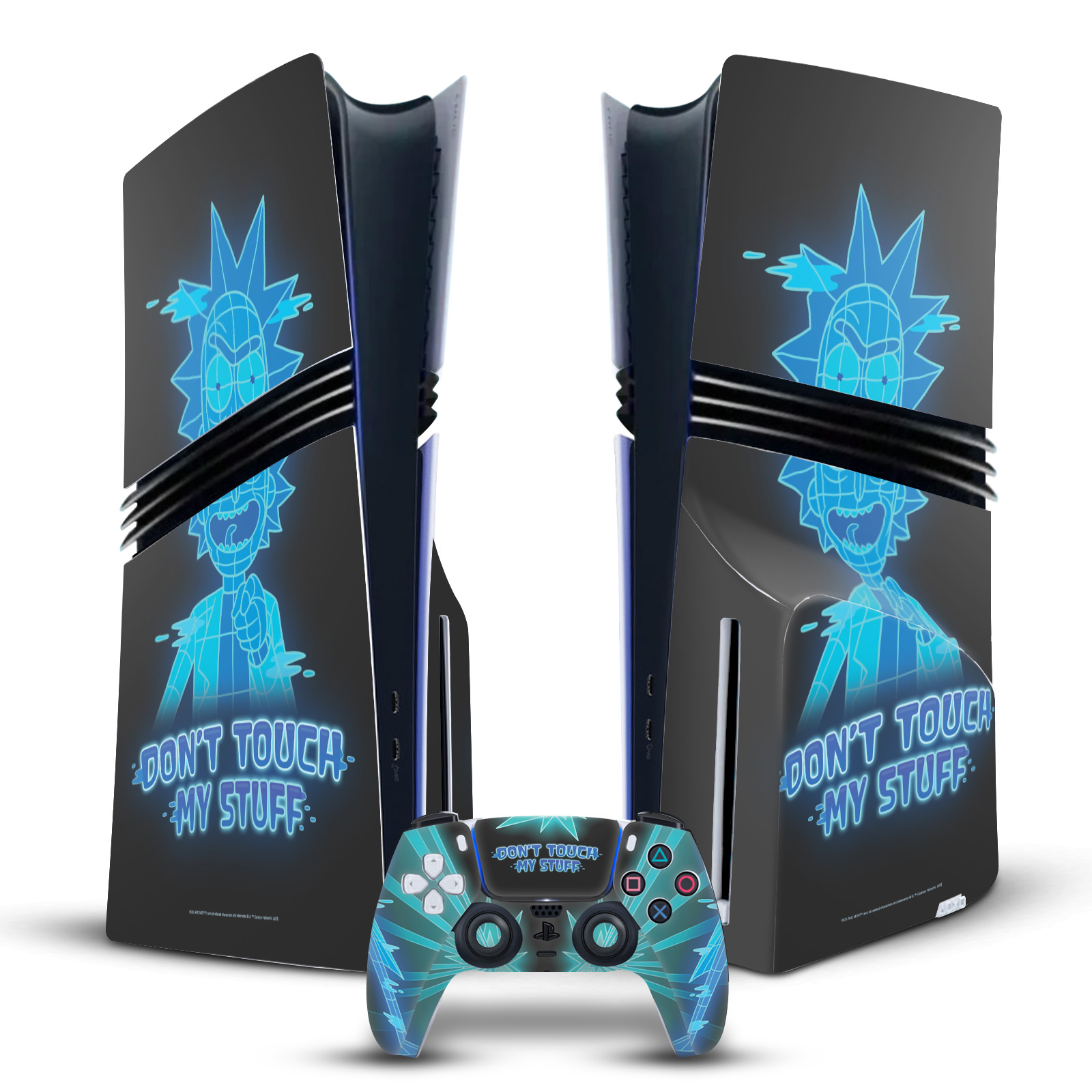 RICK AND MORTY GRAPHICS VINYL SKIN FOR PS5 PRO DISC EDITION CONSOLE & CONTROLLER