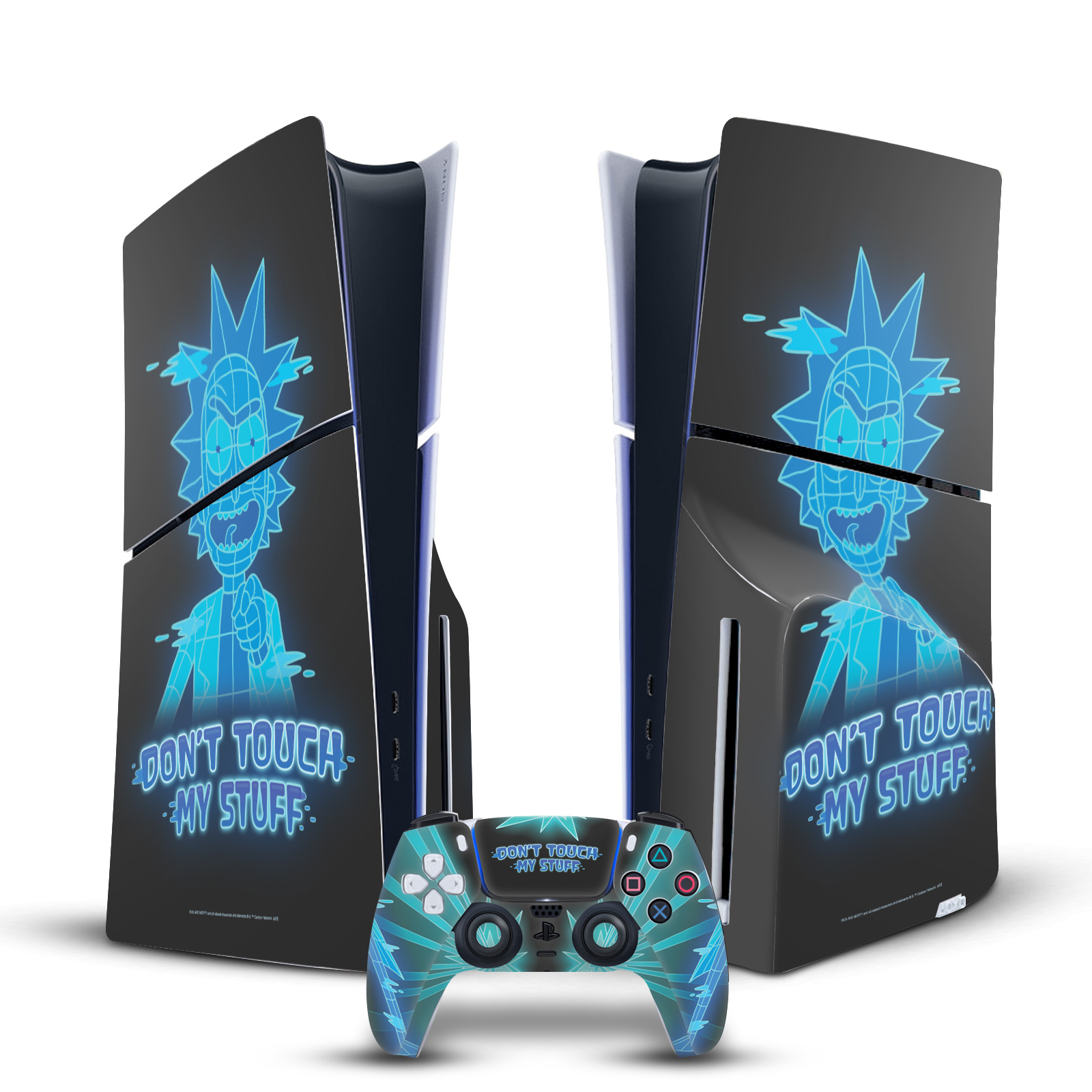 RICK AND MORTY GRAPHICS VINYL SKIN FOR SONY PS5 SLIM DISC CONSOLE & CONTROLLER