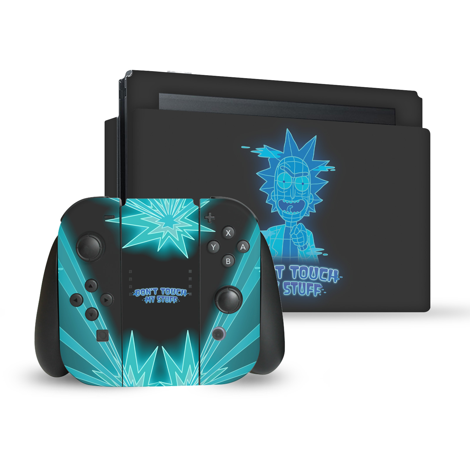 OFFICIAL RICK AND MORTY GRAPHICS VINYL SKIN DECAL FOR NINTENDO SWITCH BUNDLE