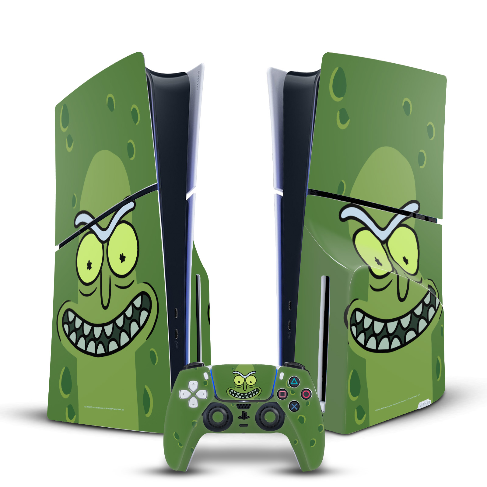 RICK AND MORTY GRAPHICS VINYL SKIN FOR SONY PS5 SLIM DISC CONSOLE & CONTROLLER