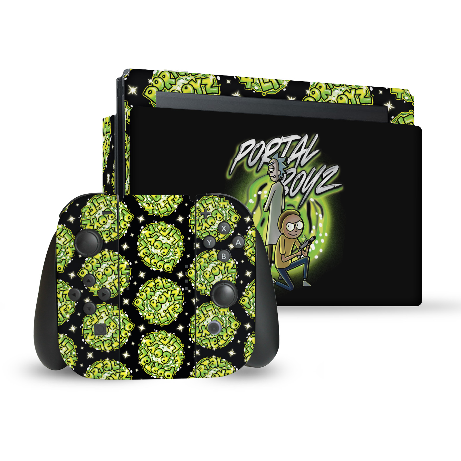 OFFICIAL RICK AND MORTY GRAPHICS VINYL SKIN DECAL FOR NINTENDO SWITCH BUNDLE