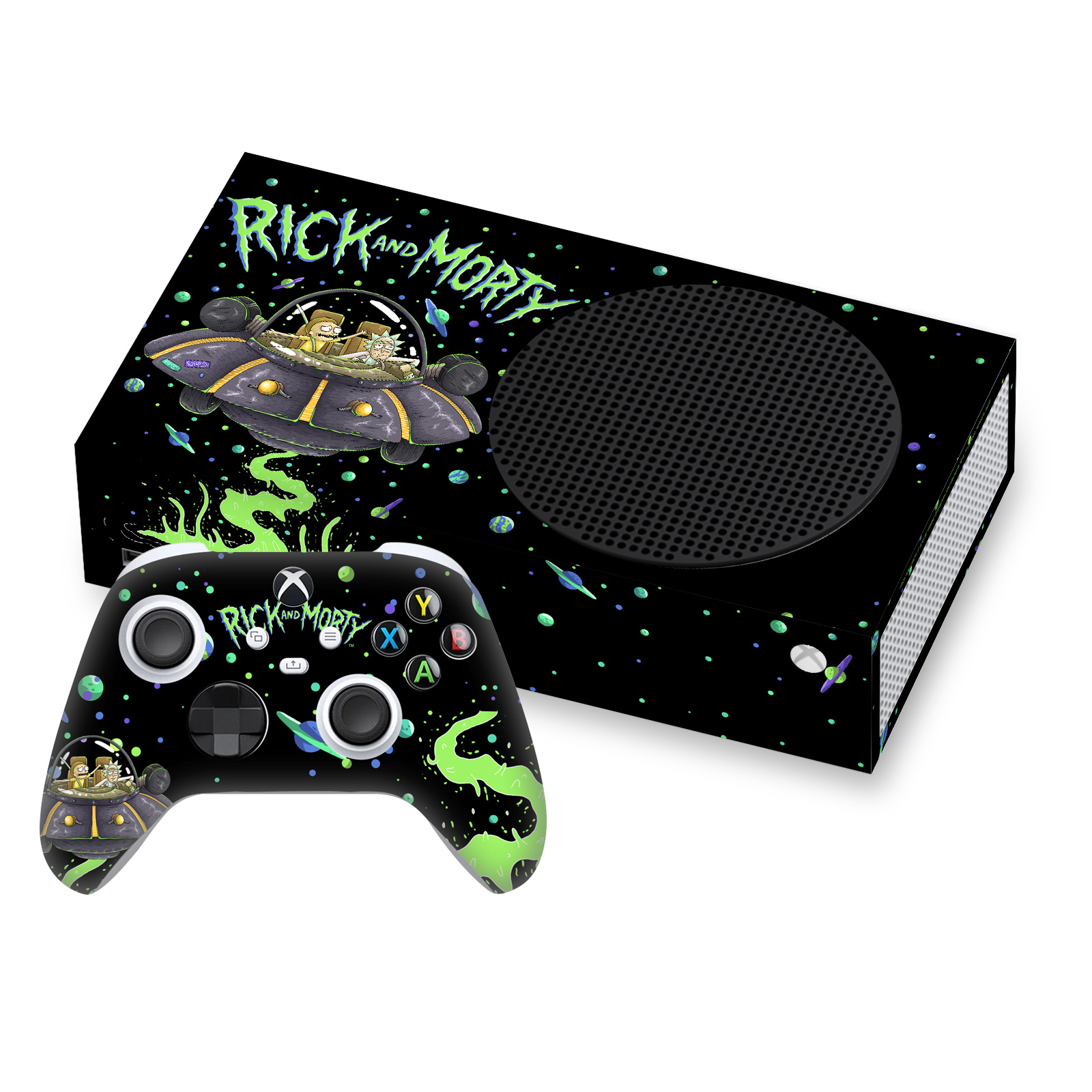 OFFICIAL RICK AND MORTY GRAPHICS VINYL SKIN FOR SERIES S CONSOLE & CONTROLLER