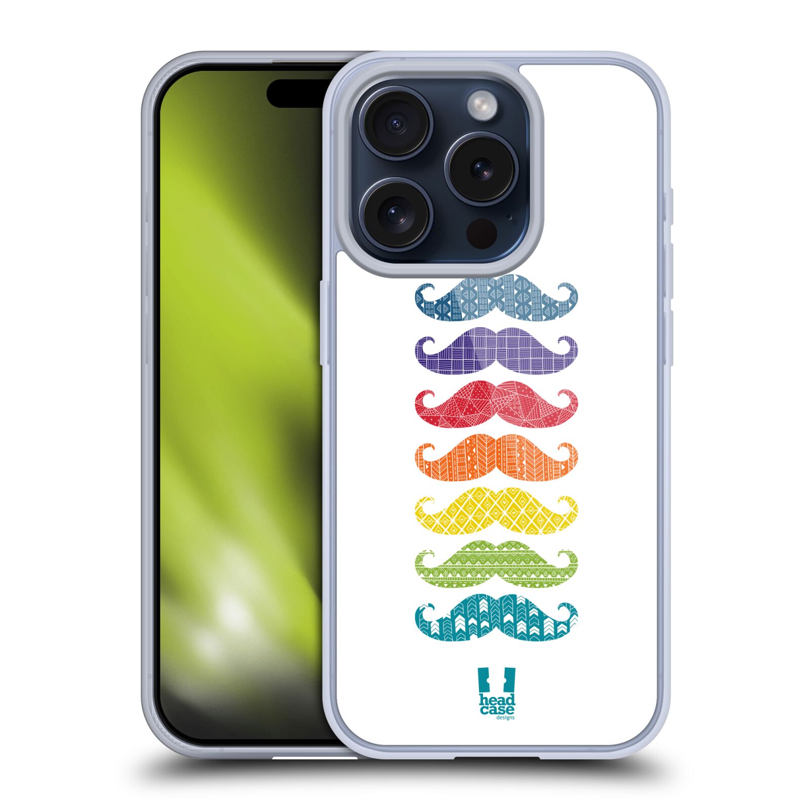 COQUE DE TÉLÉPHONE PORTABLE HEAD CASE DESIGNS ARC-EN-CIEL officiel MOUSTACHE GEL POUR TÉLÉPHONES PORTABLES APPLE iPhone