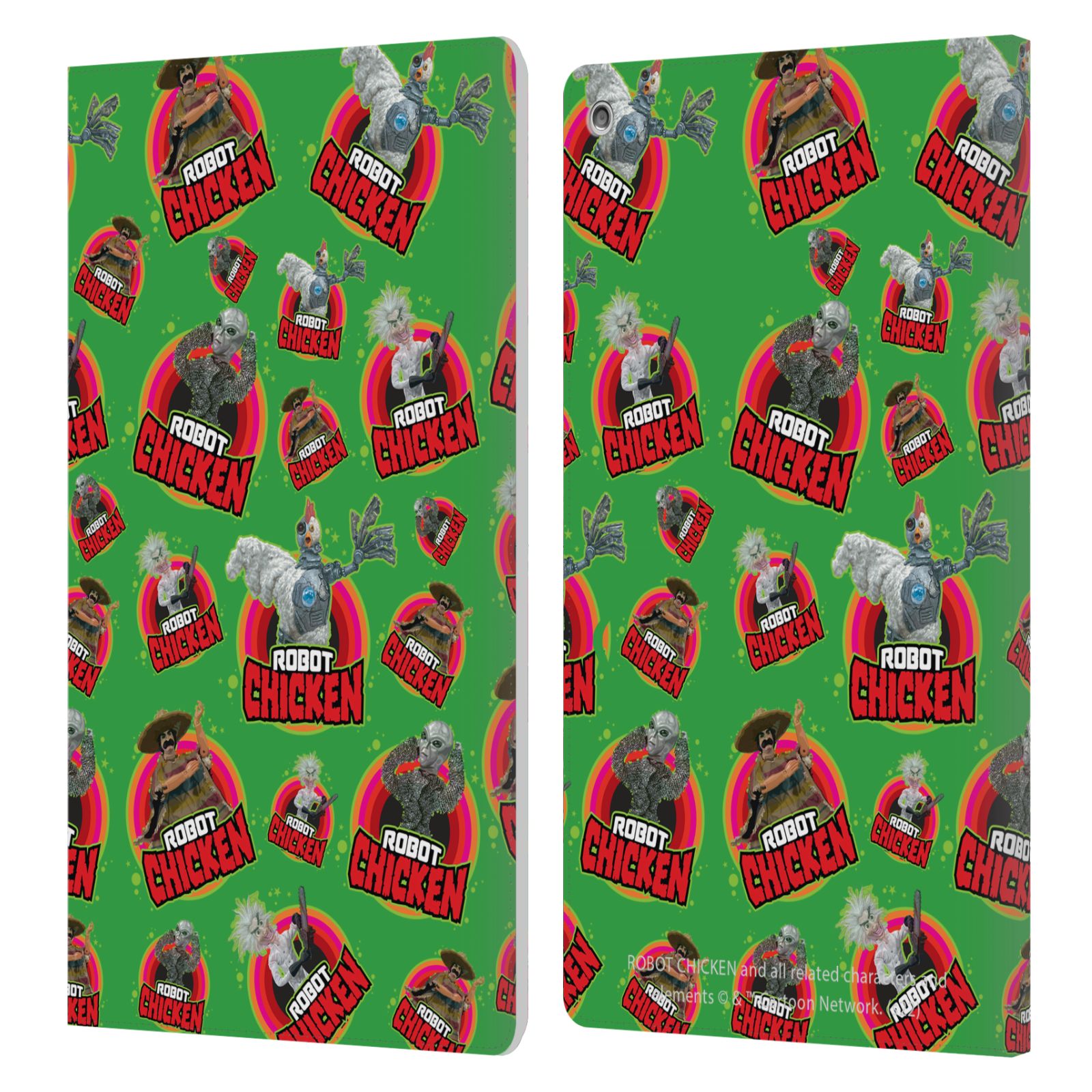OFFICIAL ROBOT CHICKEN GRAPHICS LEATHER BOOK WALLET CASE COVER FOR AMAZON FIRE - Picture 8 of 9