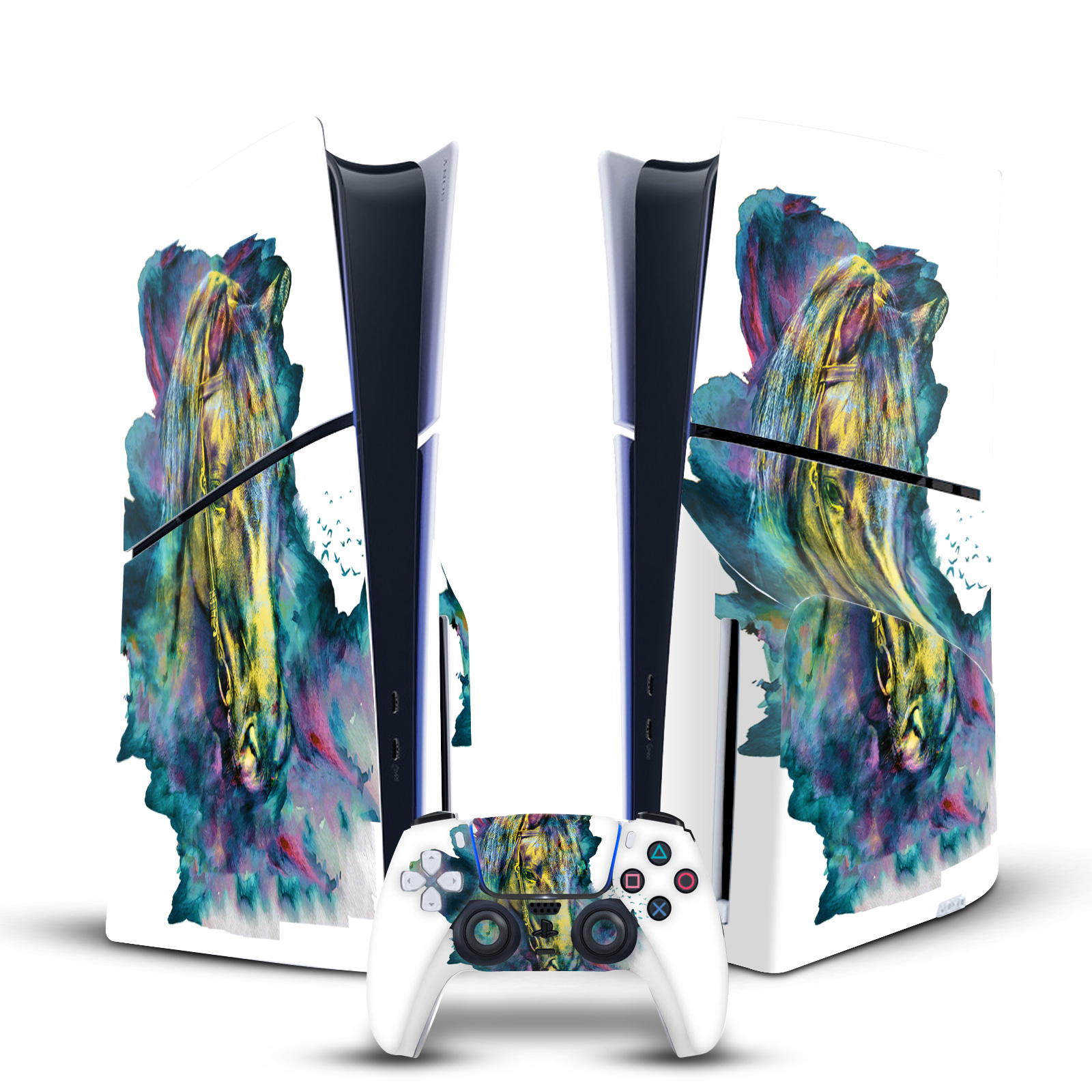 RIZA PEKER ART MIX VINYL SKIN DECAL FOR SONY PS5 SLIM DISC CONSOLE & CONTROLLER