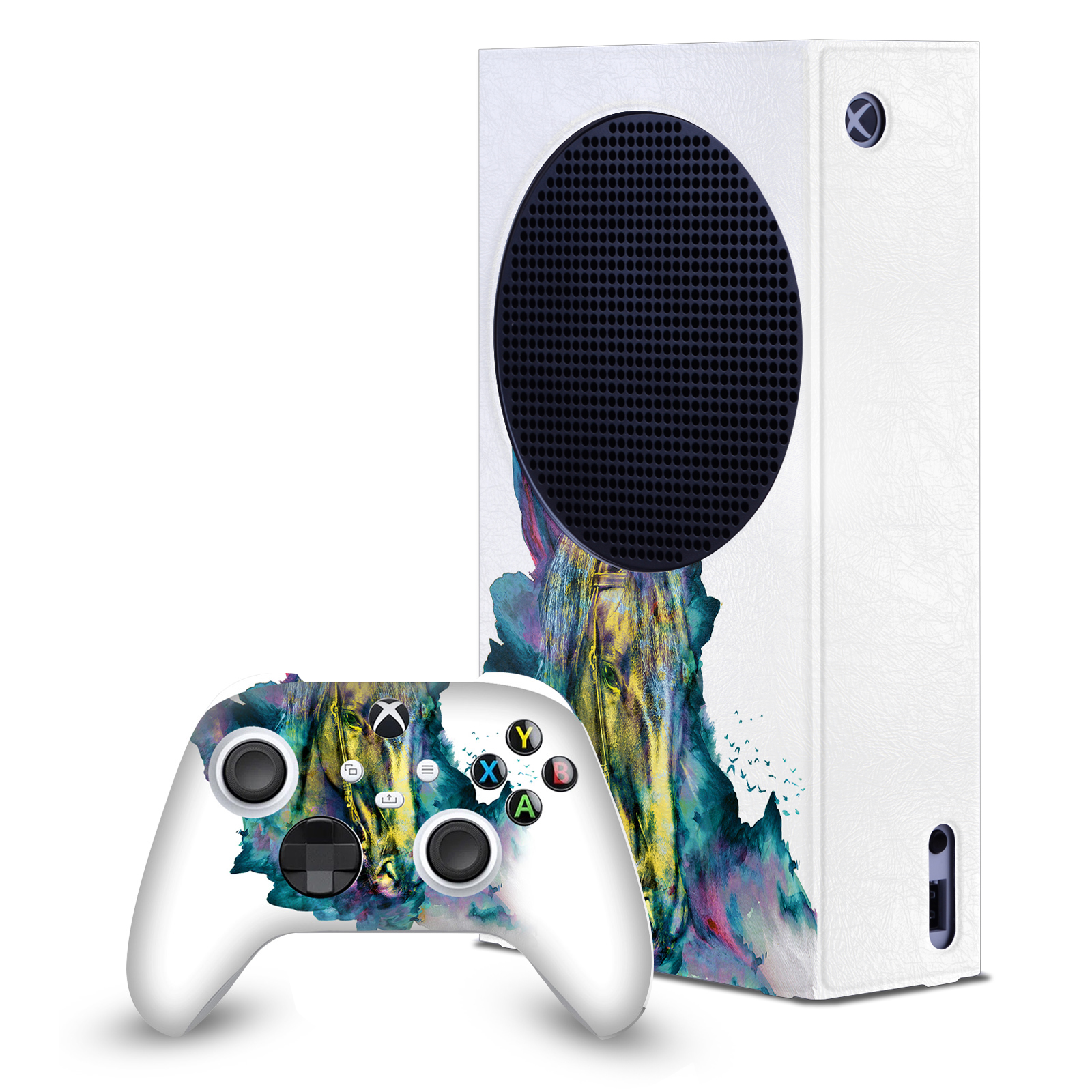 OFFICIAL RIZA PEKER ART MIX CONSOLE WRAP AND CONTROLLER SKIN FOR XBOX SERIES S