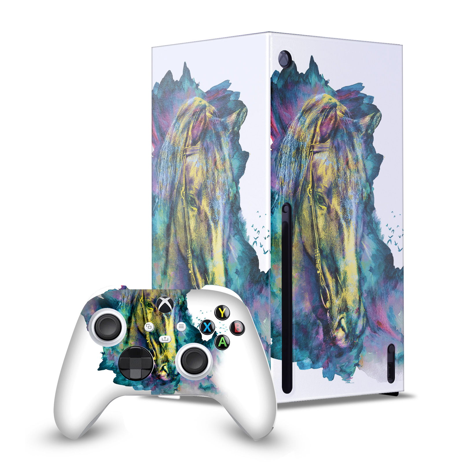 OFFICIAL RIZA PEKER ART MIX CONSOLE WRAP AND CONTROLLER SKIN FOR XBOX SERIES X