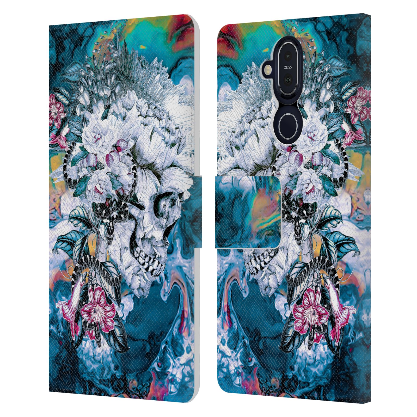 OFFICIAL RIZA PEKER SKULLS 9 LEATHER BOOK WALLET CASE FOR MICROSOFT NOKIA PHONES - Picture 10 of 17