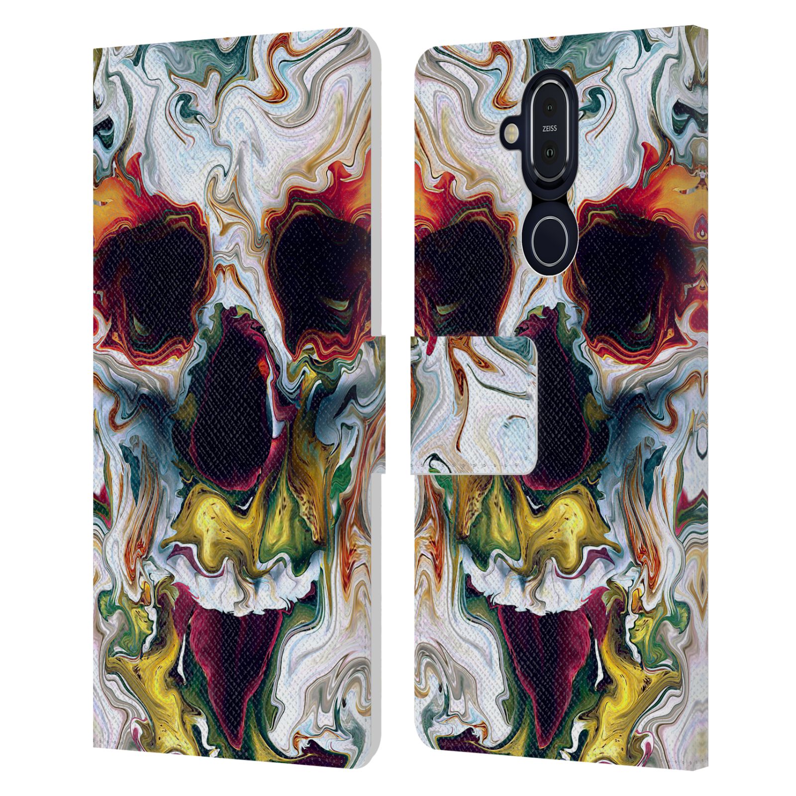 OFFICIAL RIZA PEKER SKULLS 9 LEATHER BOOK WALLET CASE FOR MICROSOFT NOKIA PHONES - Picture 14 of 17