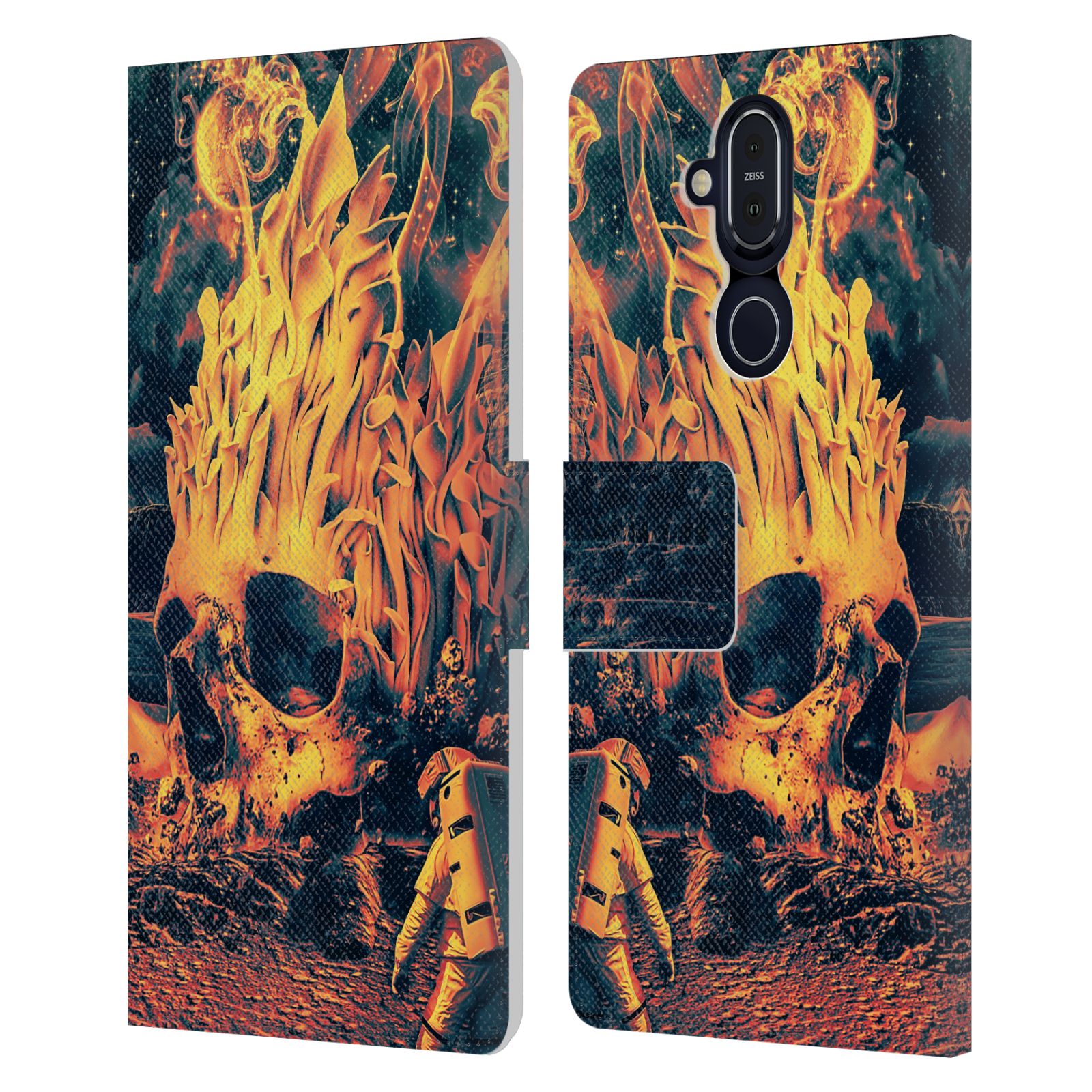 OFFICIAL RIZA PEKER SKULLS 9 LEATHER BOOK WALLET CASE FOR MICROSOFT NOKIA PHONES - Picture 16 of 17