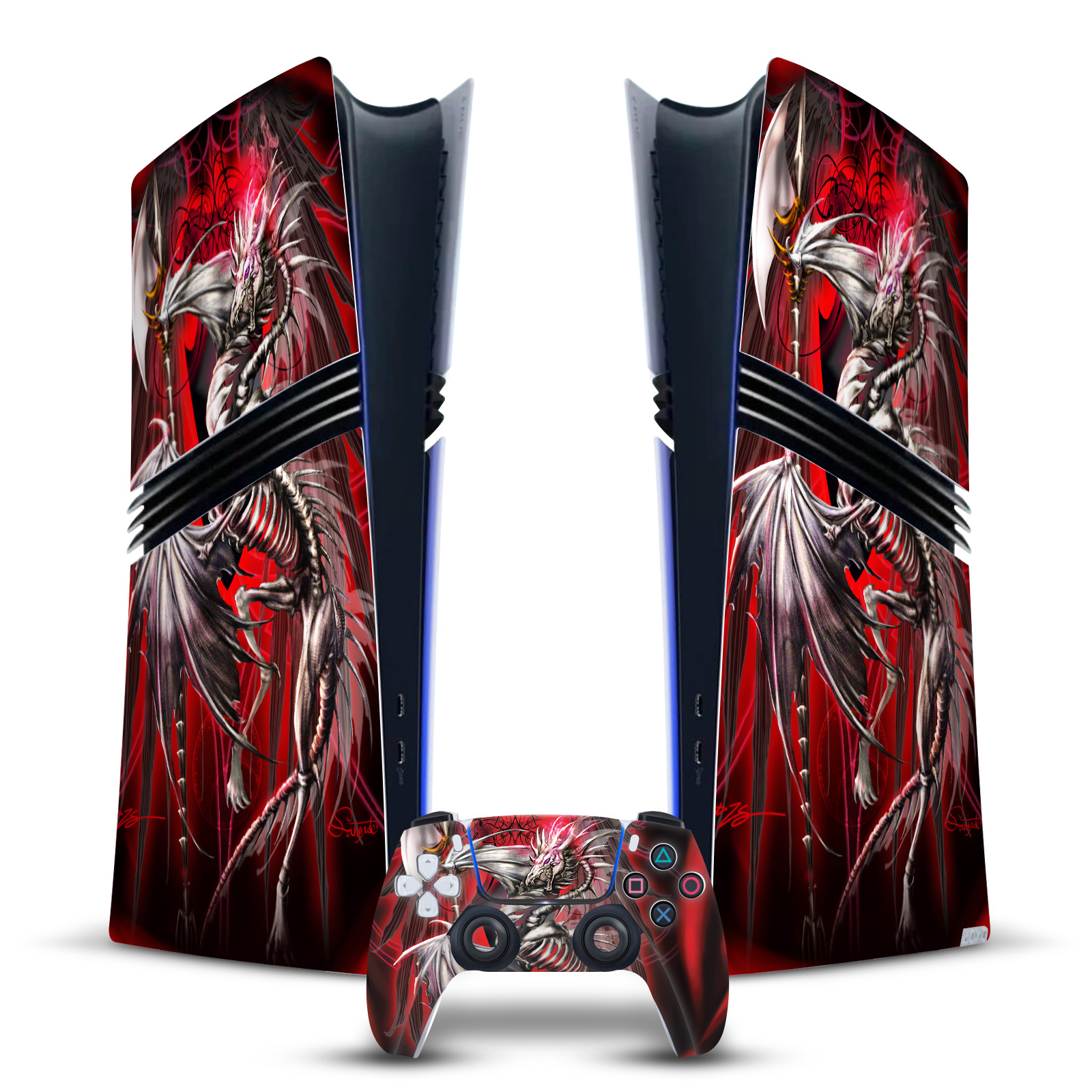 RUTH THOMPSON DRAGONS VINYL SKIN FOR SONY PS5 PRO DIGITAL EDITION BUNDLE