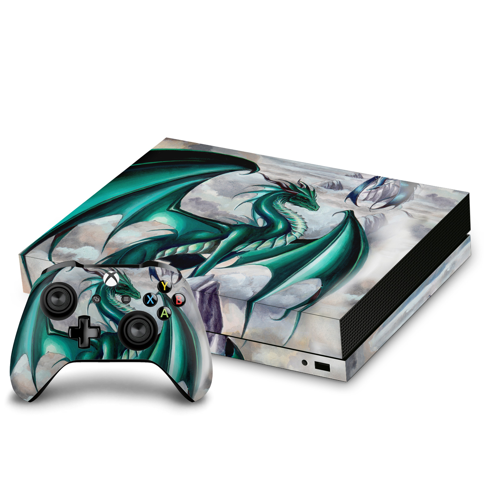 RUTH THOMPSON DRAGONS VINYL SKIN FOR XBOX ONE X CONSOLE AND CONTROLLER BUNDLE