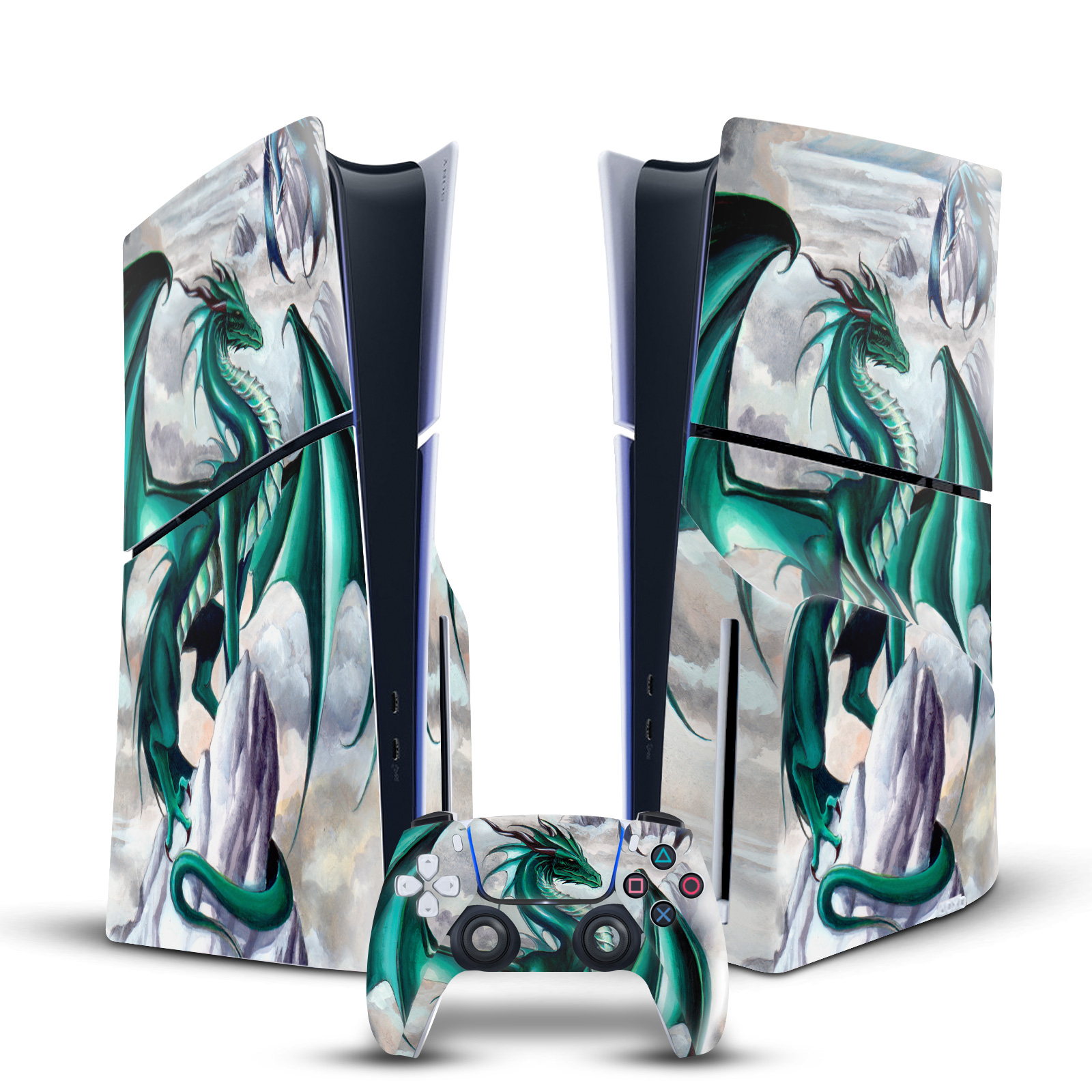 RUTH THOMPSON DRAGONS VINYL SKIN FOR SONY PS5 SLIM DISC CONSOLE & CONTROLLER