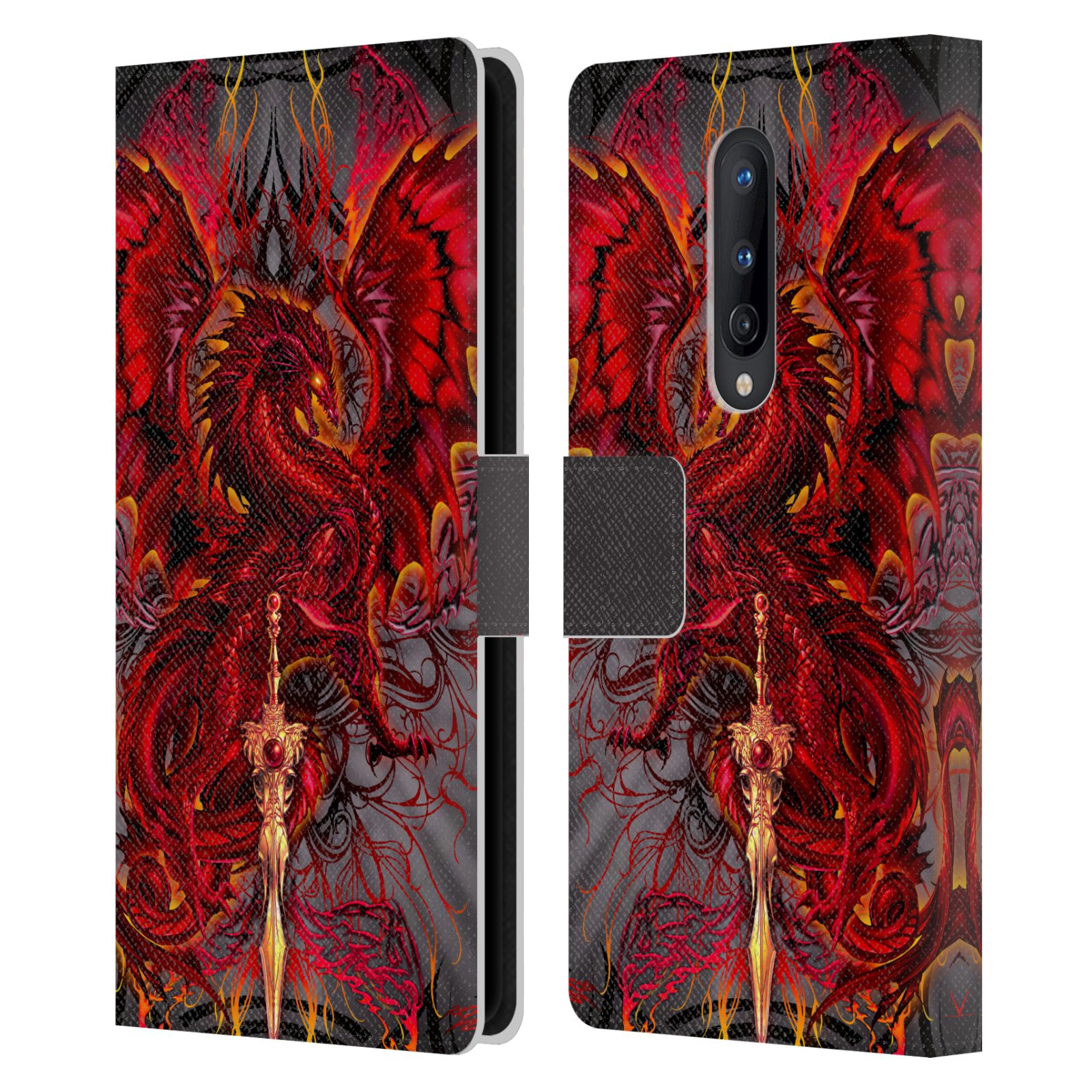 RUTH THOMPSON DRAGONS WITH SWORDS LEATHER BOOK CASE FOR BLACKBERRY ONEPLUS - 第 7/10 張圖片