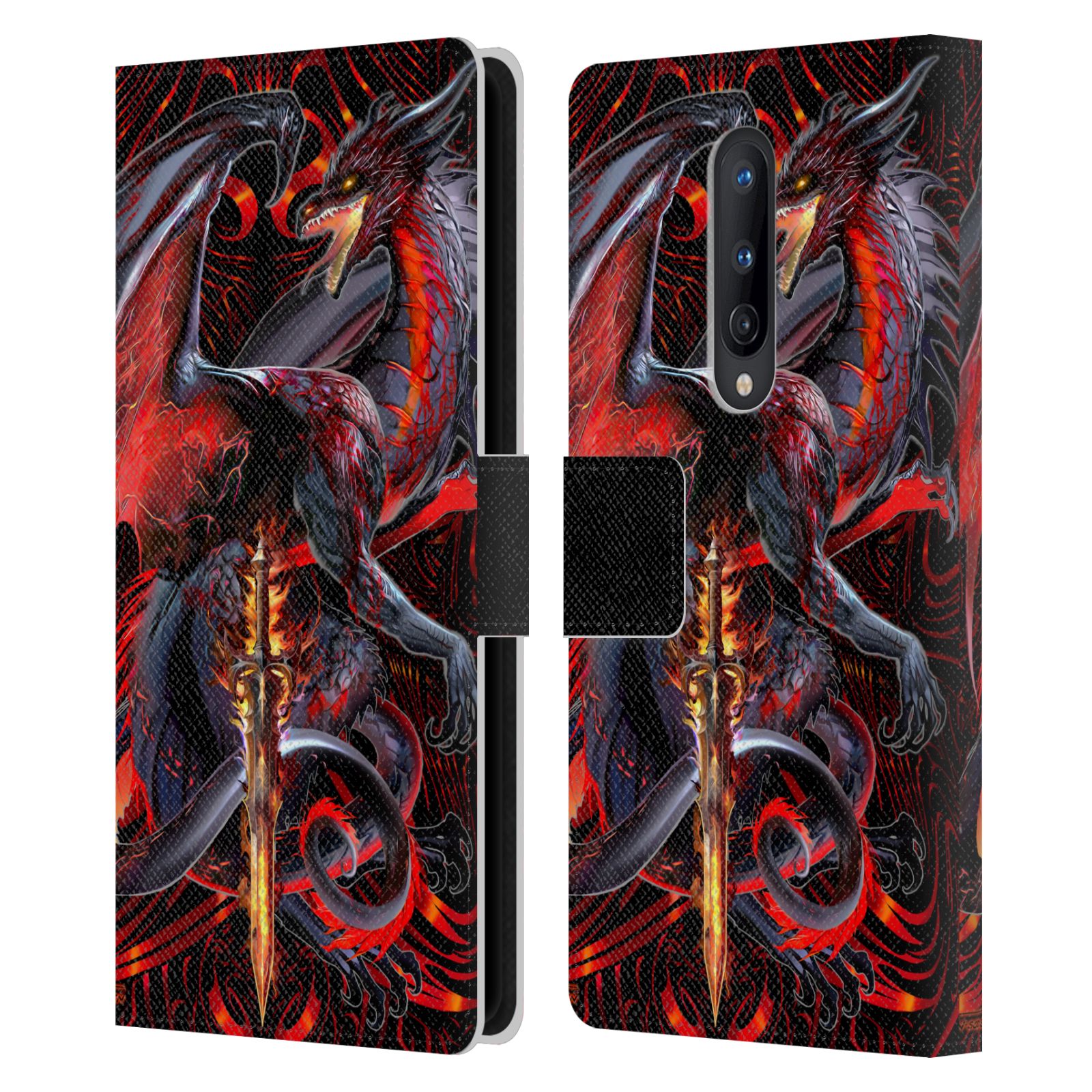 RUTH THOMPSON DRAGONS WITH SWORDS LEATHER BOOK CASE FOR BLACKBERRY ONEPLUS - 第 9/10 張圖片
