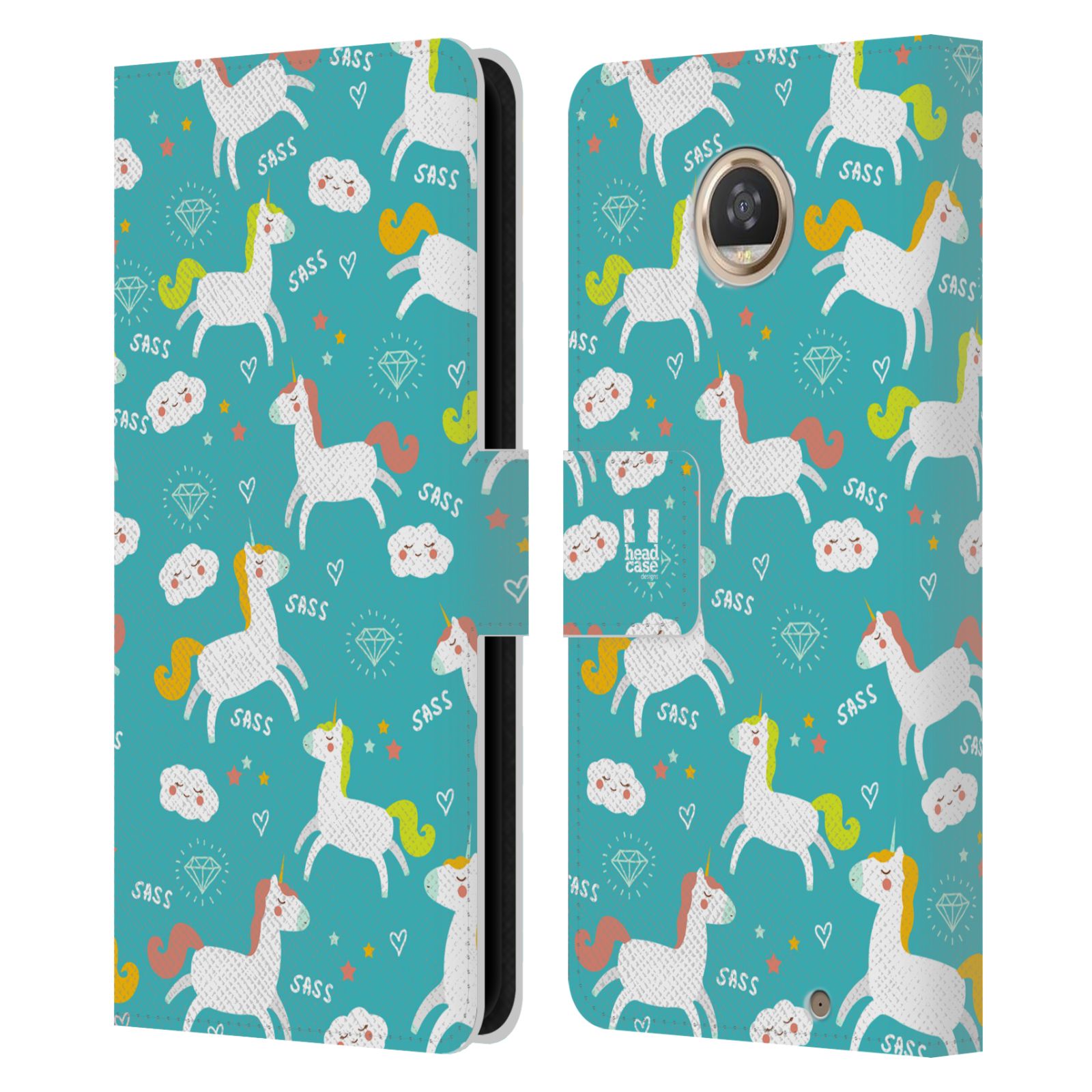 HEAD CASE DESIGNS SASSY UNICORNS LEATHER BOOK WALLET CASE FOR MOTOROLA PHONES - Picture 8 of 10