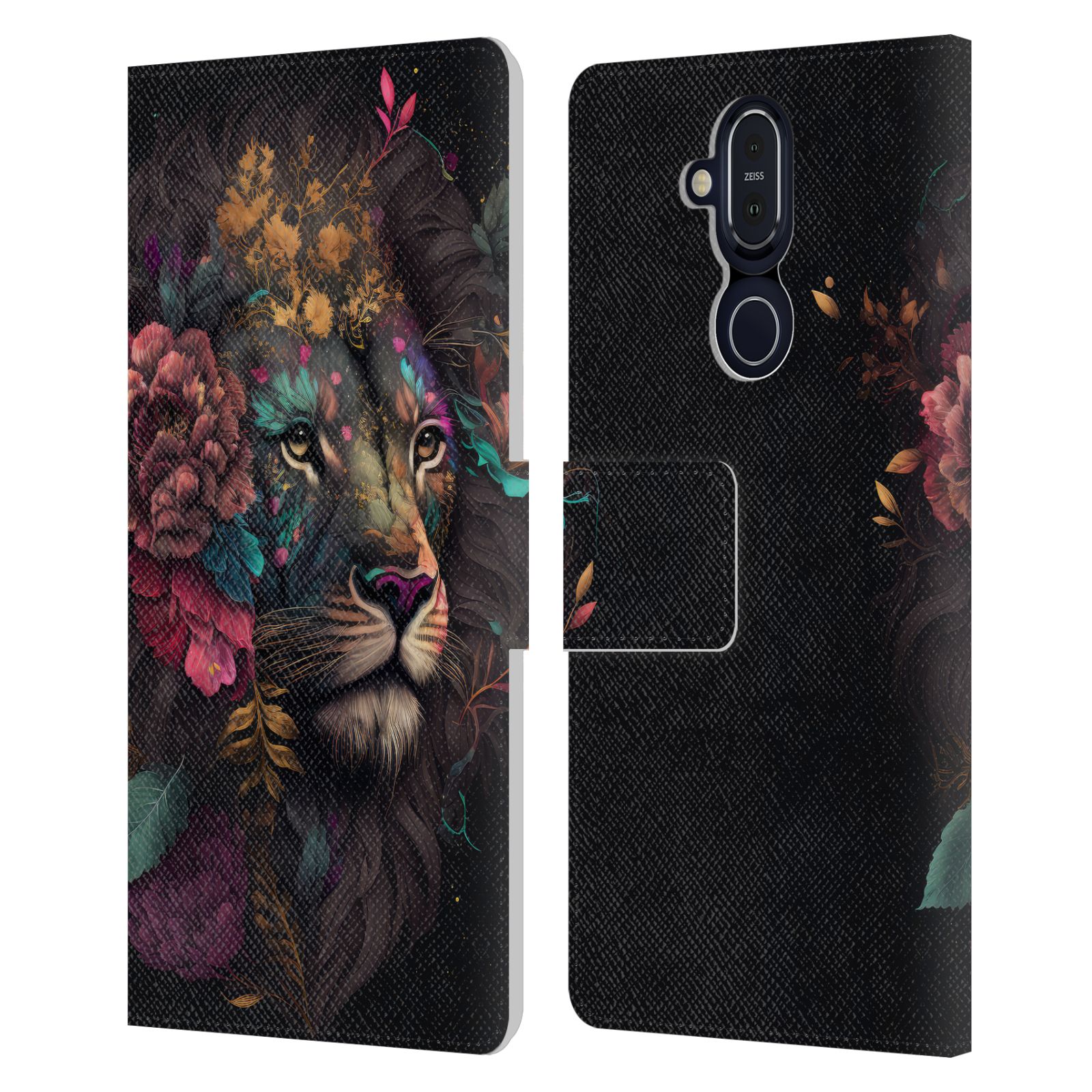 OFFICIAL SPACESCAPES FLORAL LIONS LEATHER BOOK WALLET CASE FOR NOKIA PHONES
