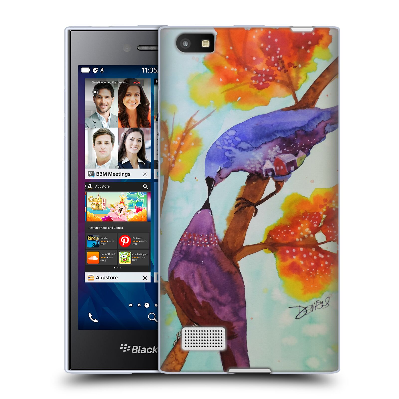 OFFICIAL SYLVIE DEMERS BIRDS 3 SOFT GEL CASE FOR BLACKBERRY PHONES - Picture 13 of 22