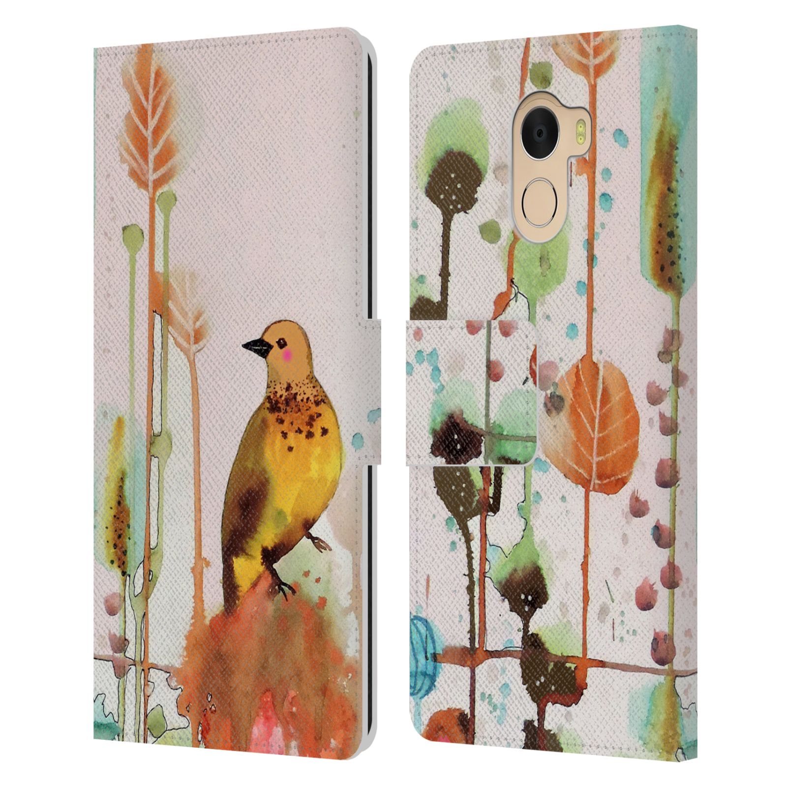 FUNDA BILLETERA LIBRO 3 CUERO OFICIAL SYLVIE DEMERS BIRDS PARA WILEYFOX Y ESENCIAL - Imagen 11 de 21