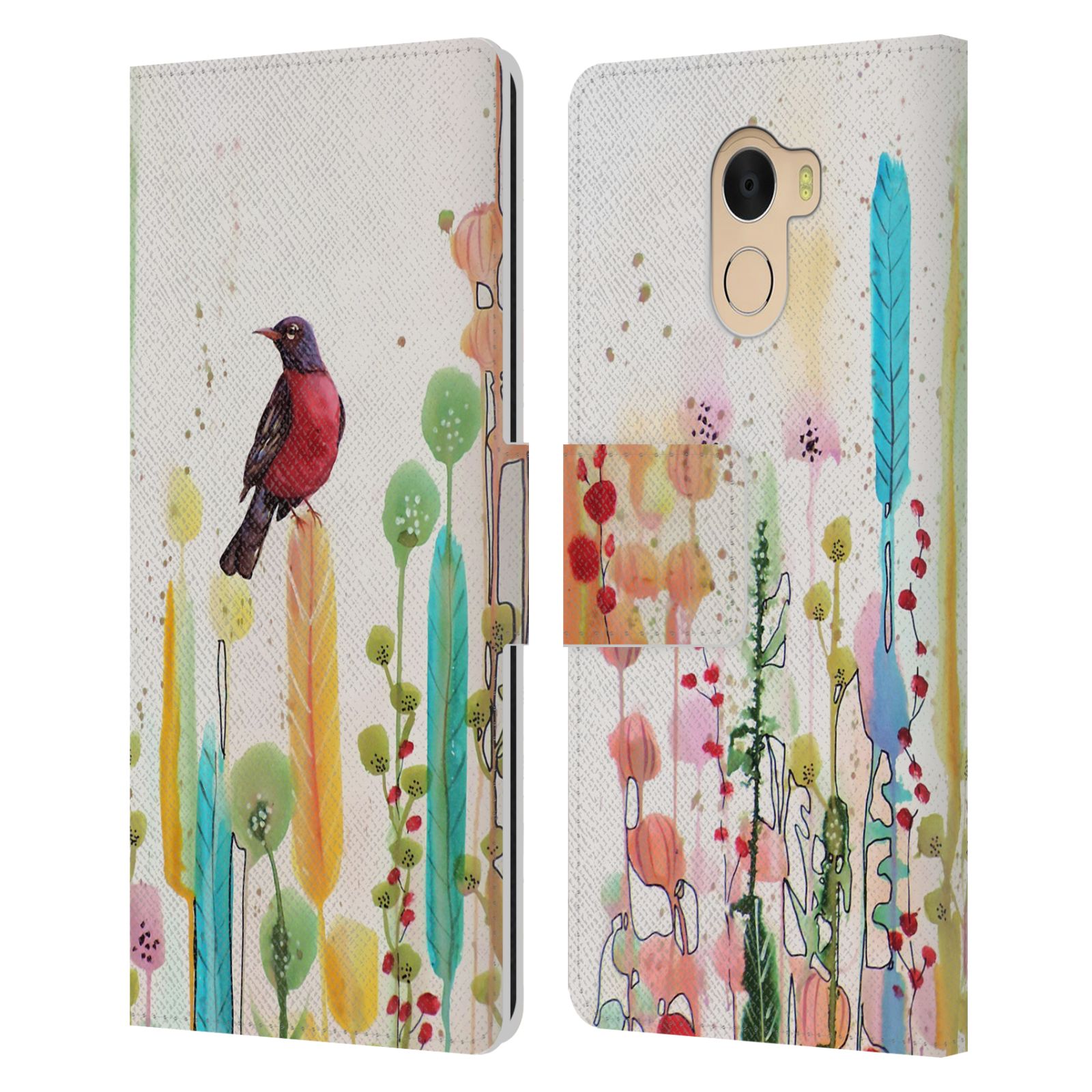 FUNDA BILLETERA LIBRO 3 CUERO OFICIAL SYLVIE DEMERS BIRDS PARA WILEYFOX Y ESENCIAL - Imagen 17 de 21
