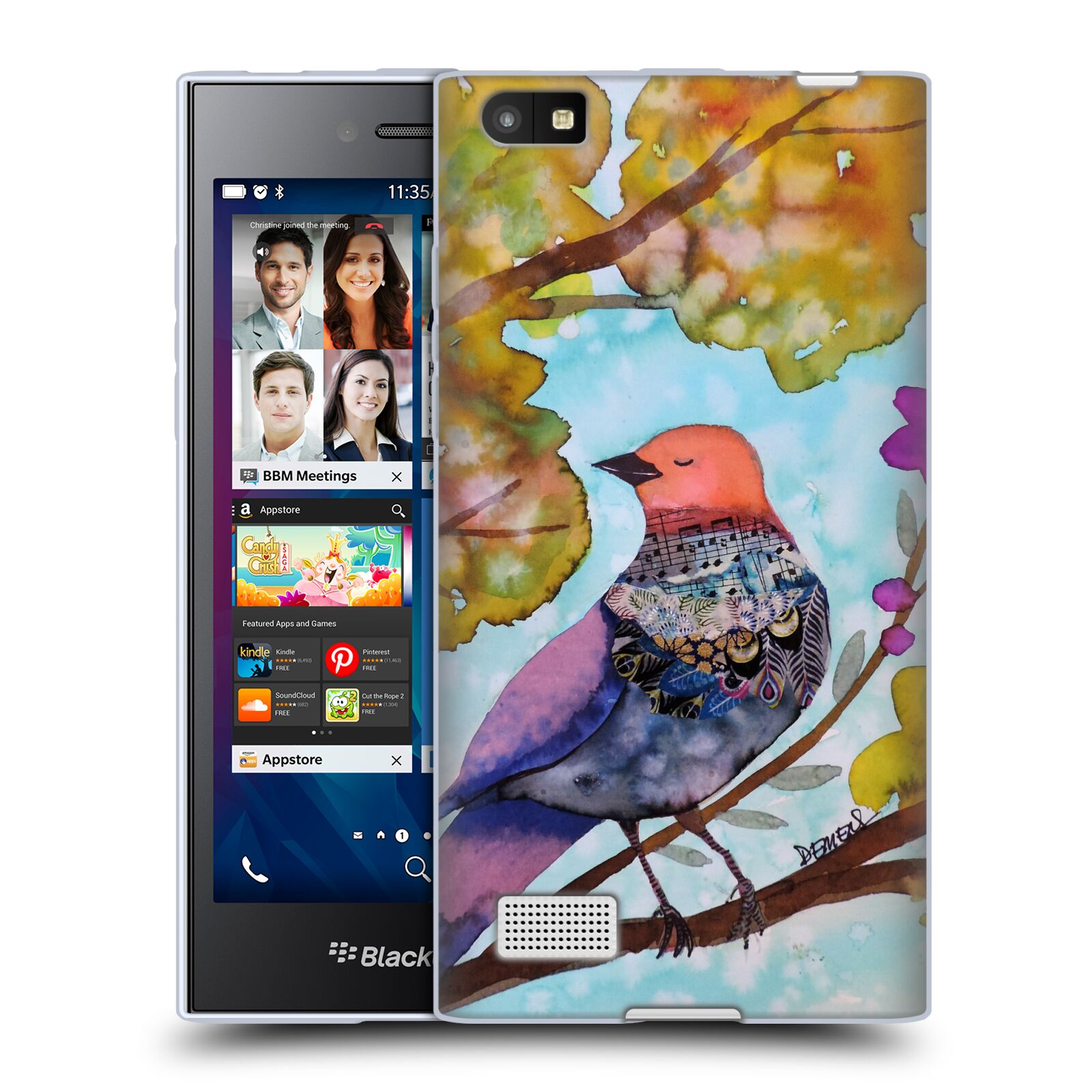 OFFICIAL SYLVIE DEMERS BIRDS 3 SOFT GEL CASE FOR BLACKBERRY PHONES - Picture 16 of 22