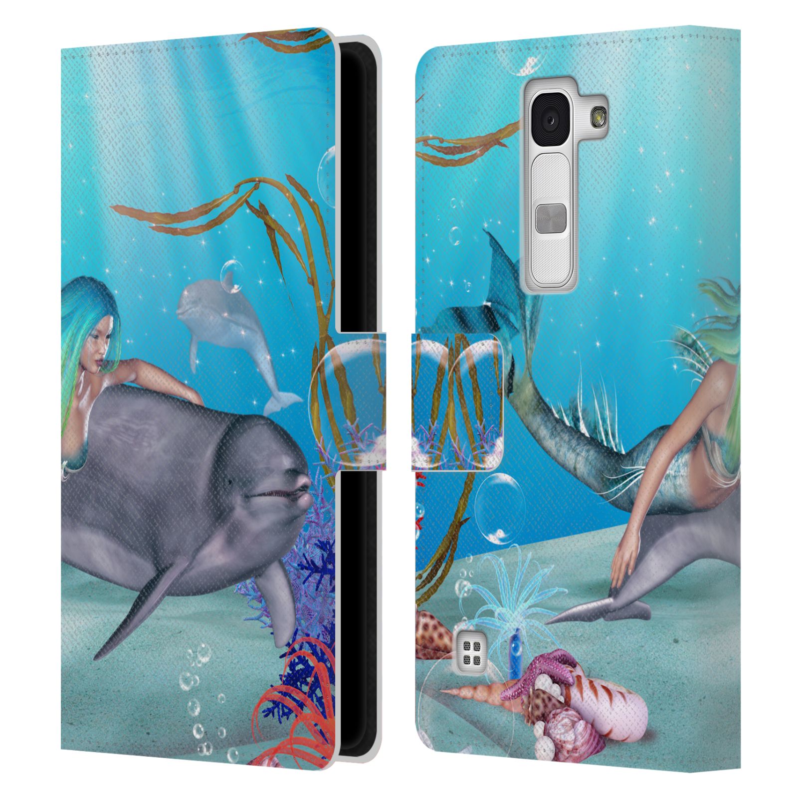 OFFICIAL SIMONE GATTERWE DOLPHINS LEATHER BOOK WALLET CASE COVER FOR LG PHONES 2 - Picture 15 of 21