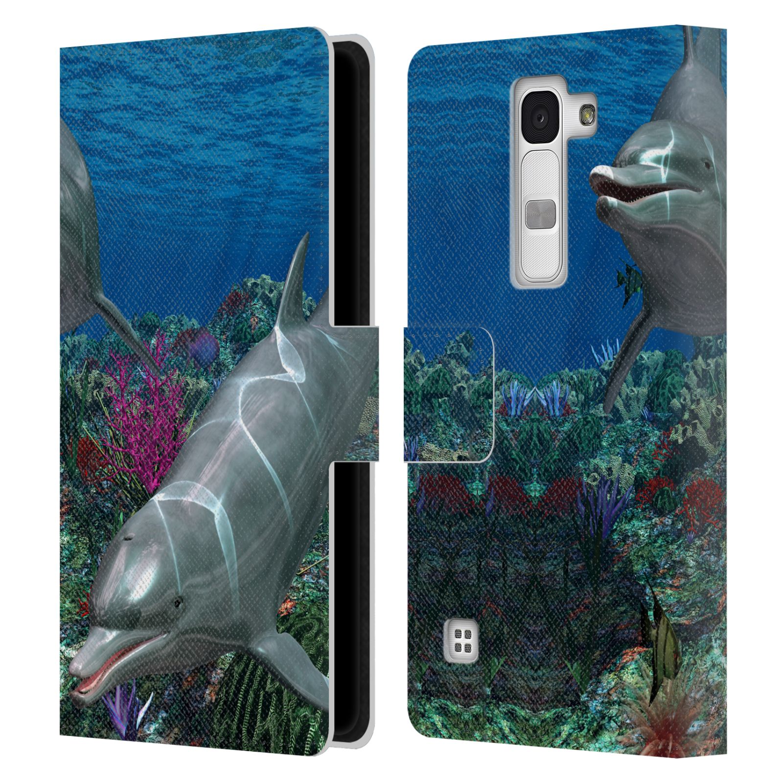 OFFICIAL SIMONE GATTERWE DOLPHINS LEATHER BOOK WALLET CASE COVER FOR LG PHONES 2 - Picture 20 of 21